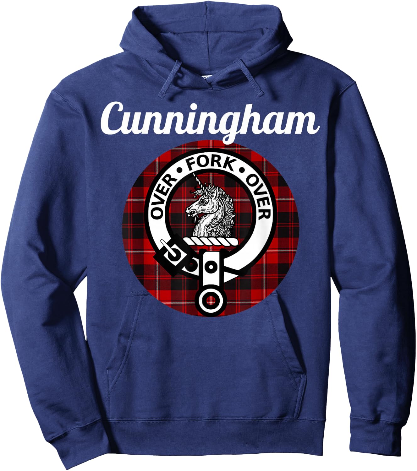 Cunningham Clan Scottish Name Coat Of Arms Tartan Hoodie - Hoodie | Navy