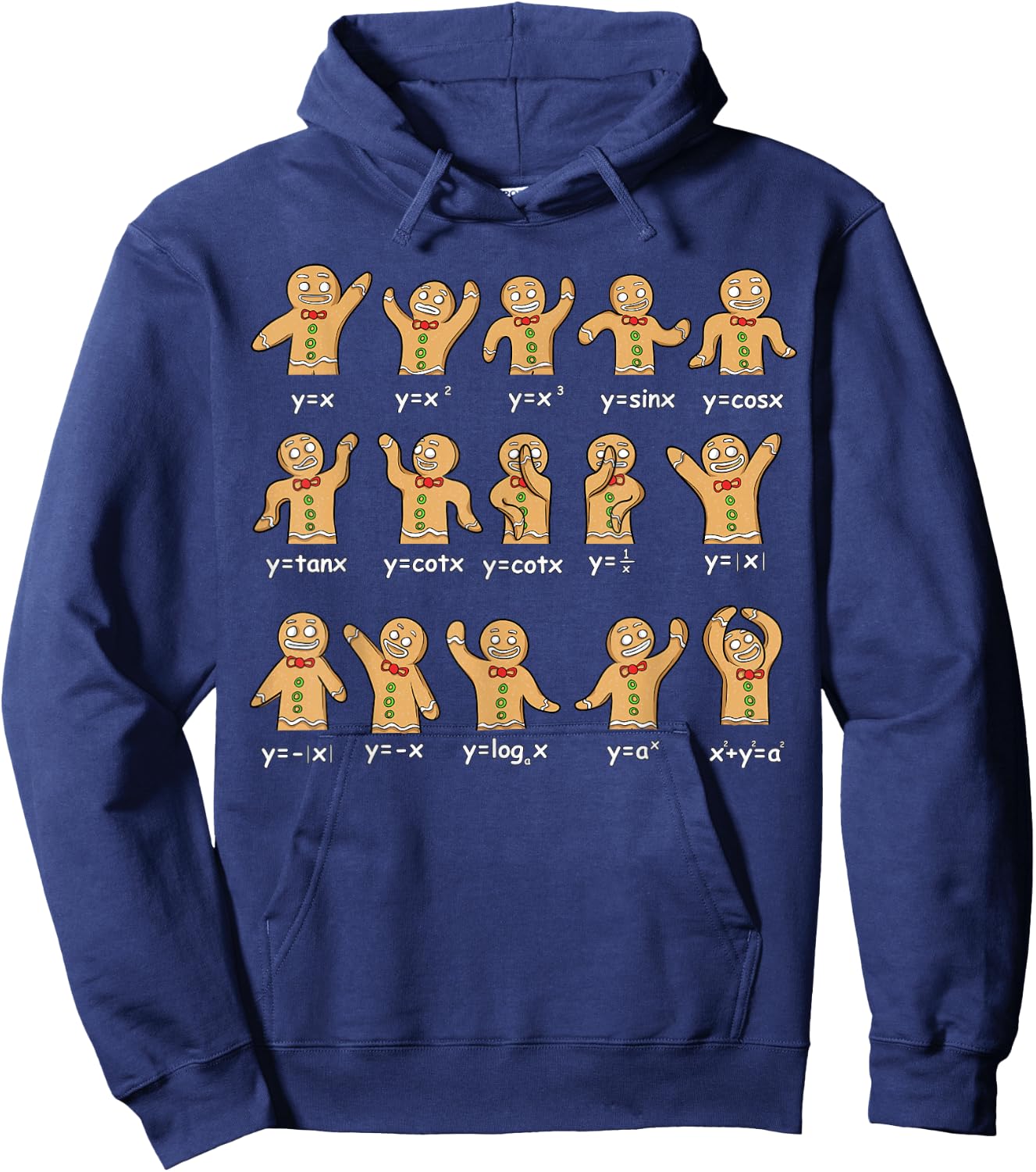 Algebra Dance Gingerbread Funny Graph Figures Math Equation Hoodie - Hoodie | Navy