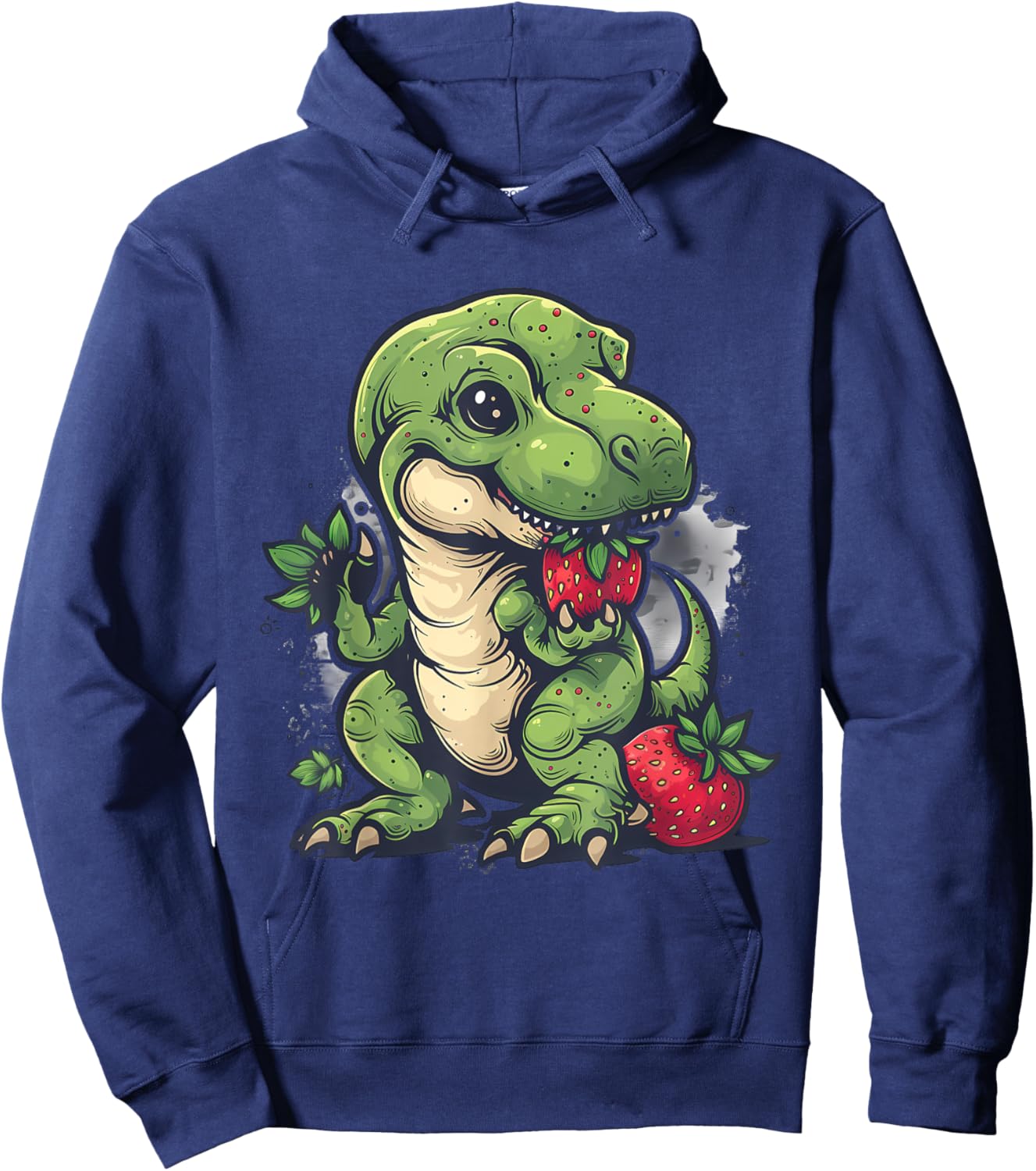 Strawberry Dinosaur Cute Dino Wildlife Strawberries T-Rex Hoodie - Hoodie | Navy