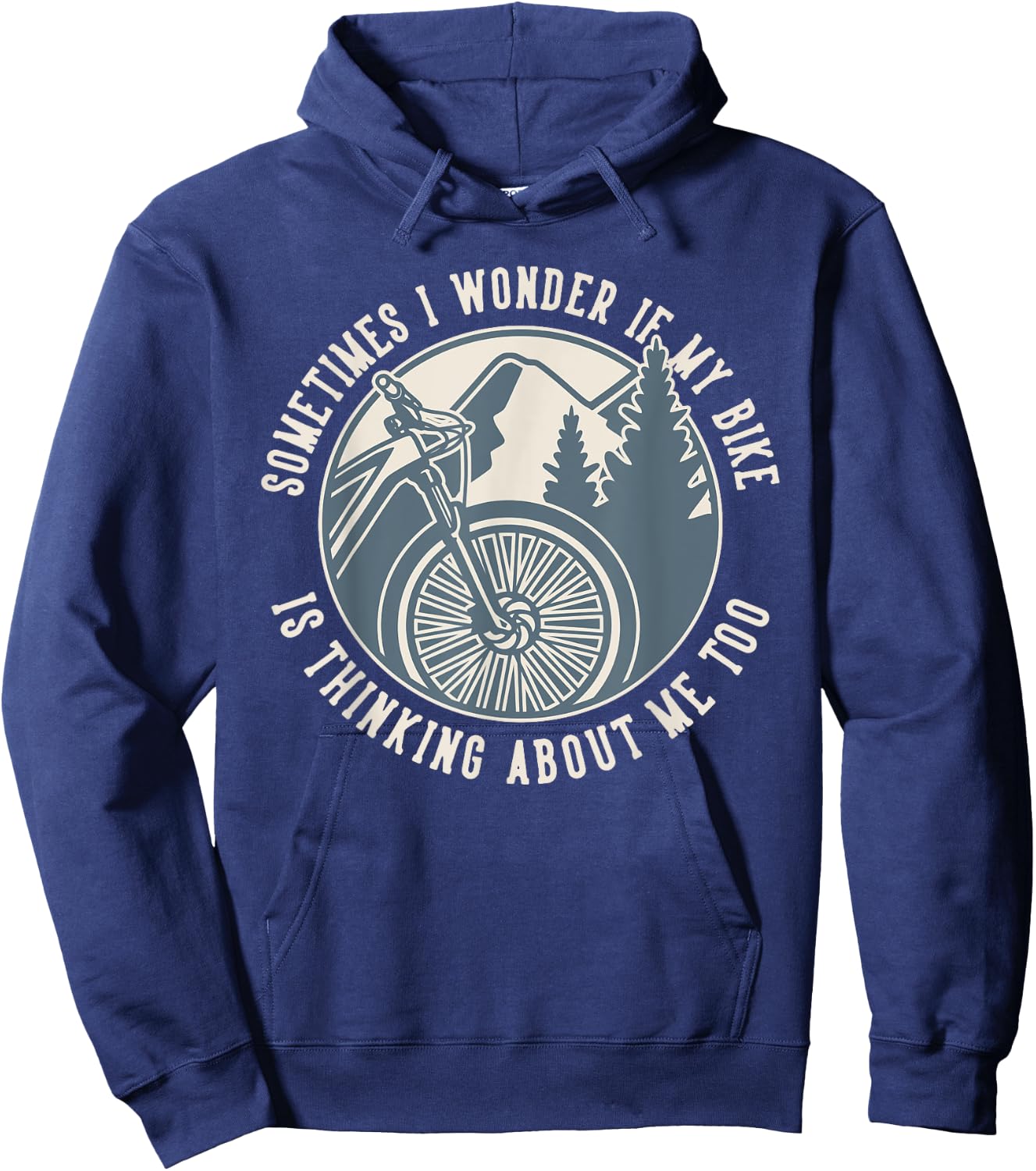 Sometimes I Wonder If My Bike Is Thinking MTB Bike Hoodie - Hoodie | Navy