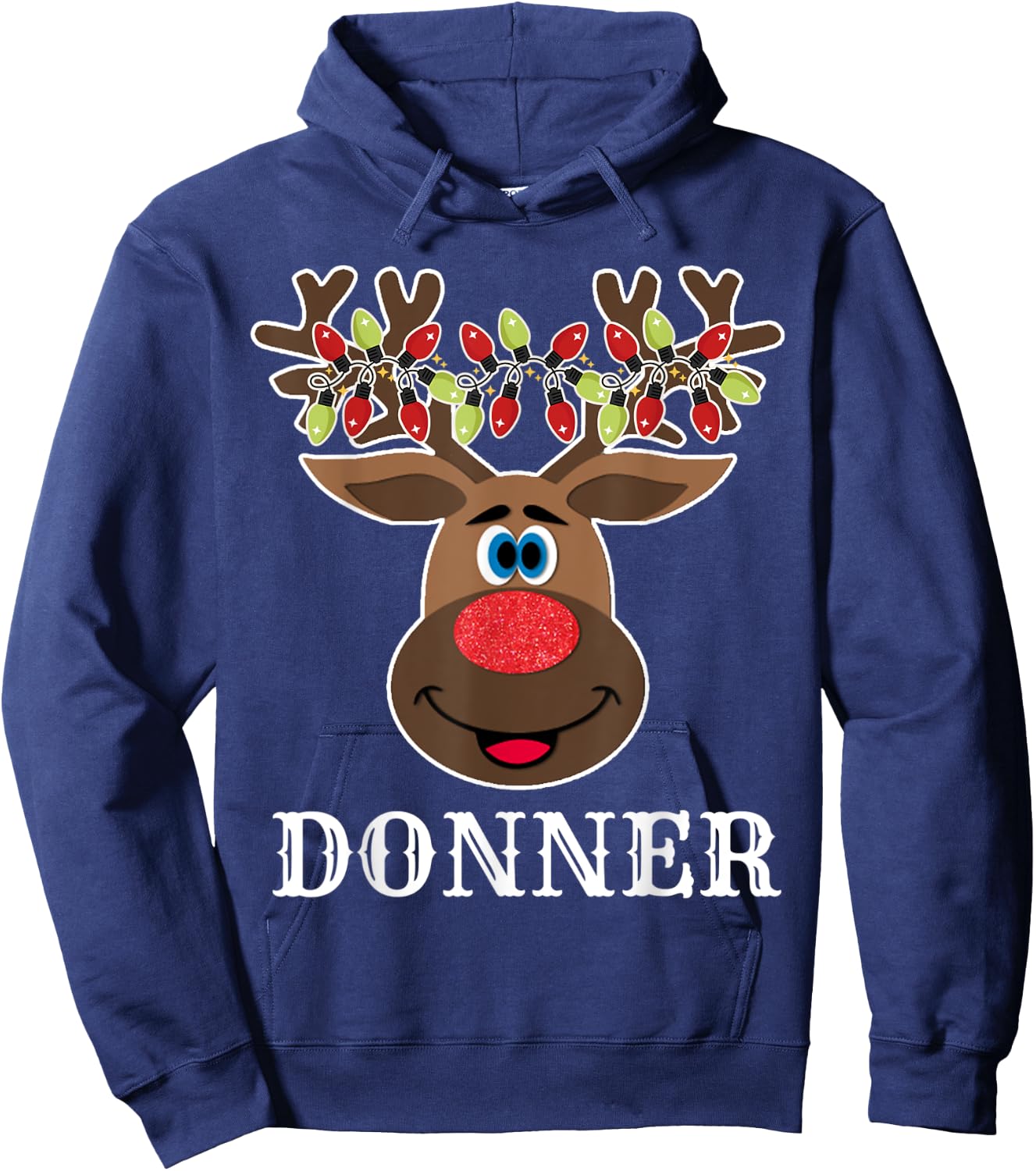 Santa Reindeer Donner Xmas Group Costume Hoodie - Hoodie | Navy
