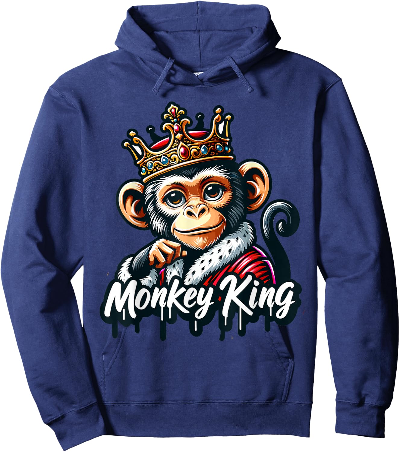 Monkey King | Boys Monkey Lover | Monkey Hoodie - Hoodie | Navy