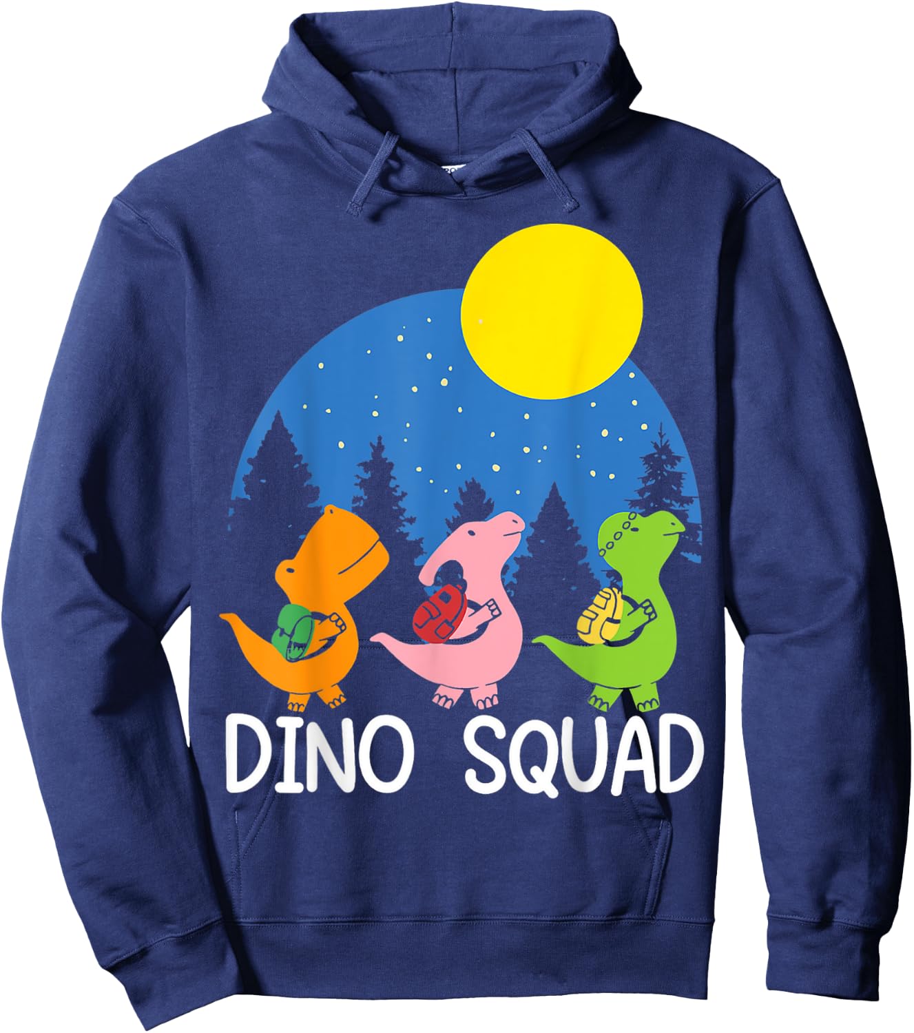 Dino Squad Fossils Dinosaur Matching Dinosaur Love Graphic Hoodie - Hoodie | Navy