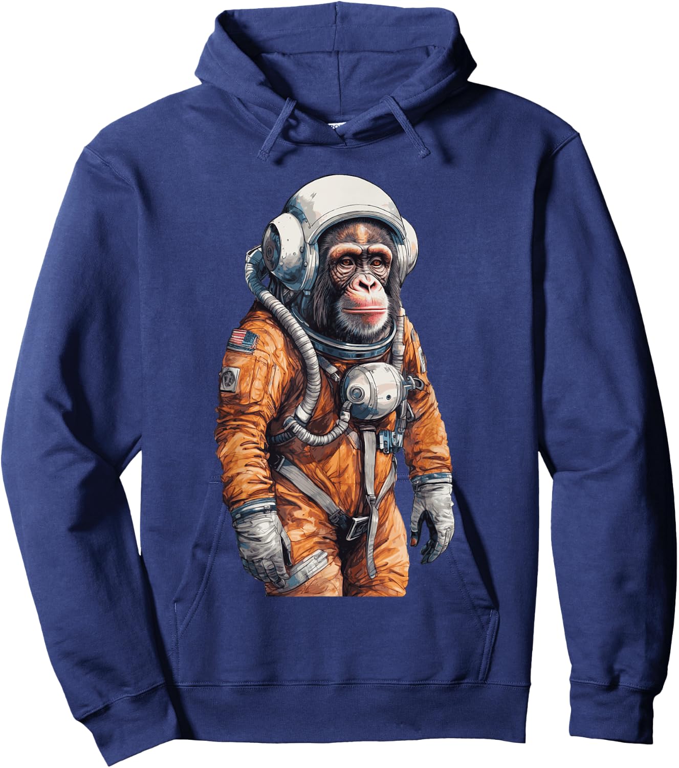 Monkey Astronaut Vintage Travel Spacesuit Cosmonaut Space Hoodie - Hoodie | Navy