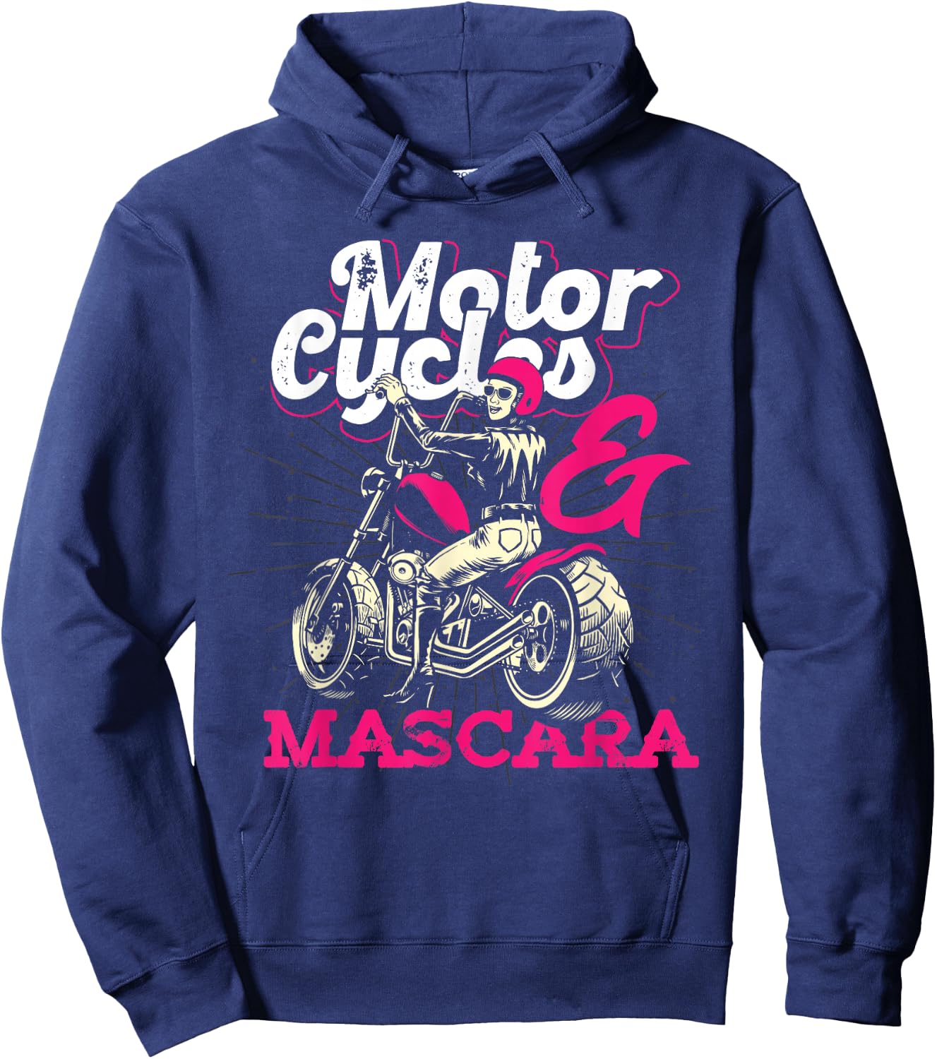 Motorcyclist Bike Women's Mascara Funny Women Biker Hoodie - Hoodie | Navy