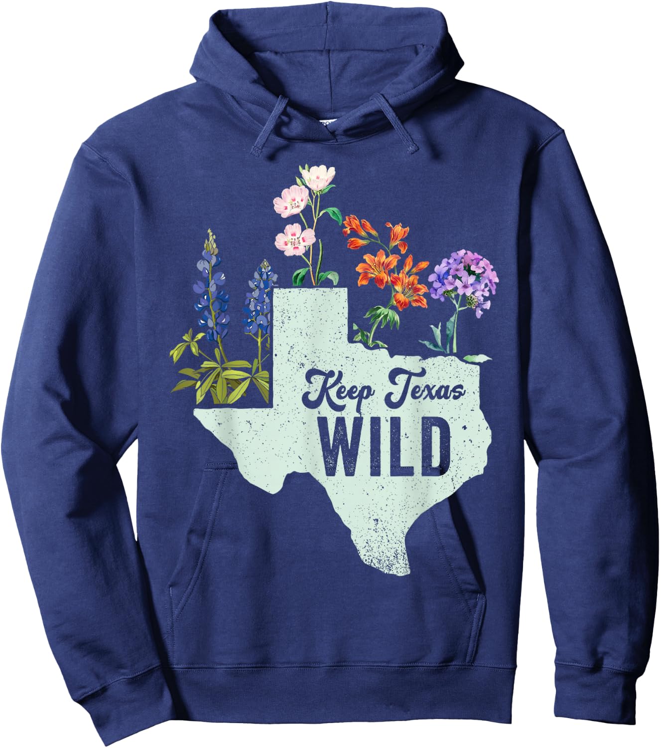 Wildflower Fields Wildflowers Bluebonnet Texas Spring Hoodie - Hoodie | Navy