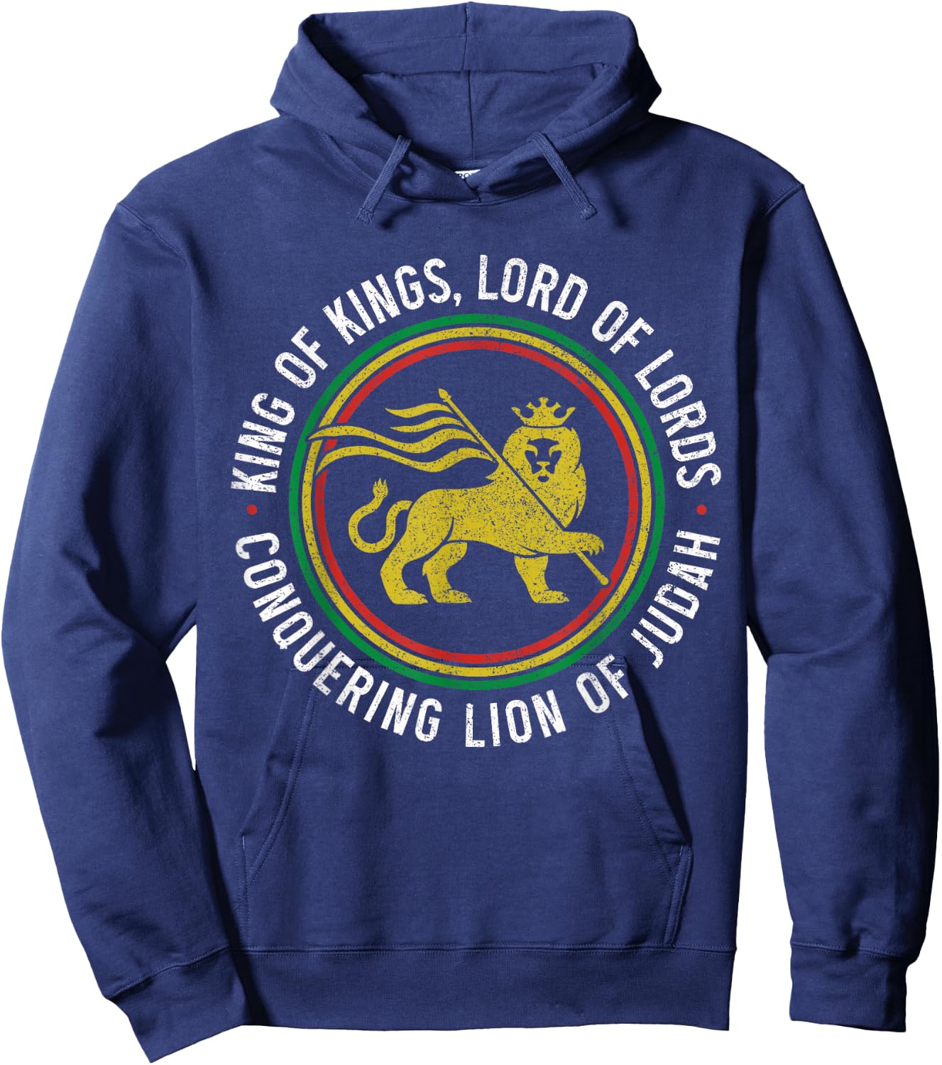 Lion Of Judah Reggae Music Rastafari Hebrew Israelite Hoodie - Hoodie | Navy