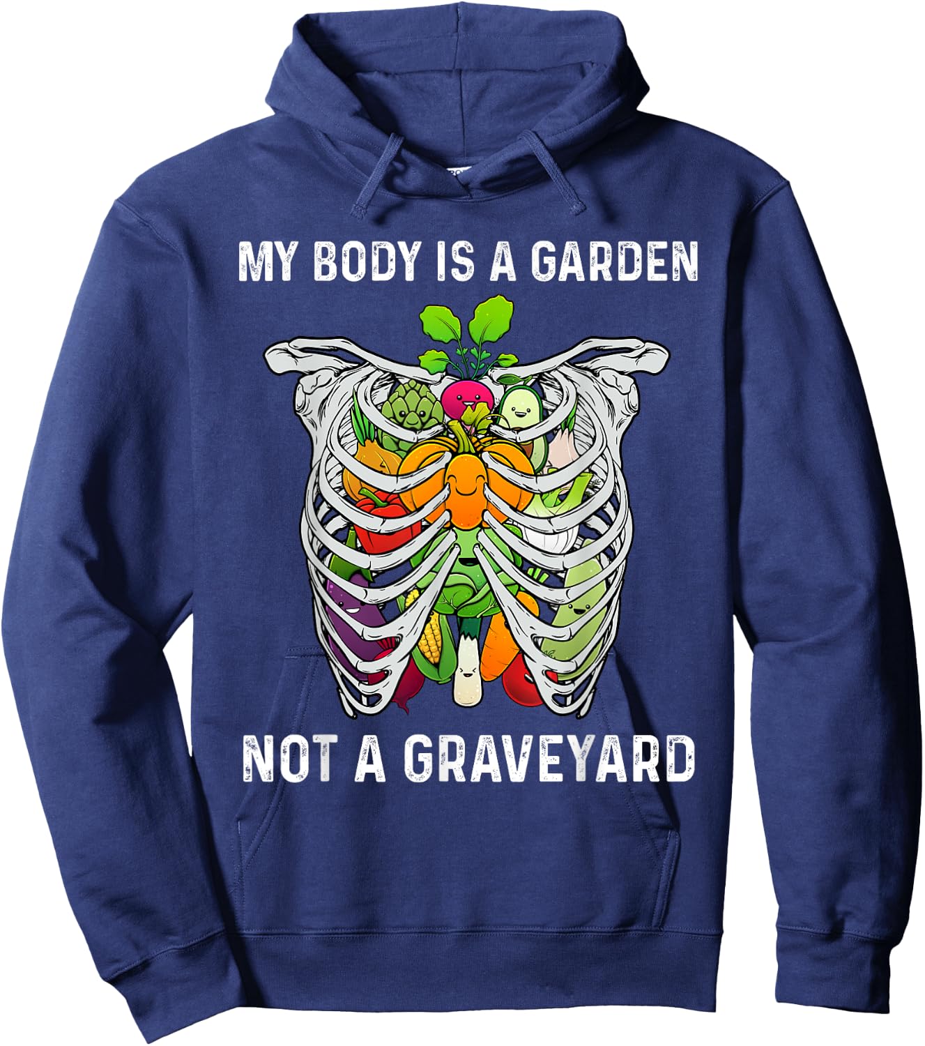 Funny Vegan Gift Women Cool Vegetarian Foodie Eater Hoodie - Hoodie | Navy