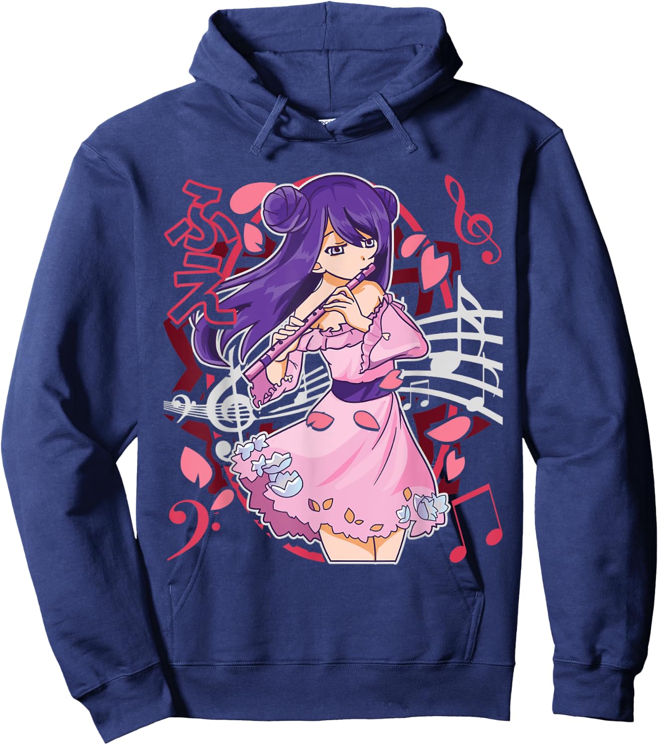The Flutist | Anime Flute Musician Marching Band Manga Otaku Hoodie - Hoodie | Navy