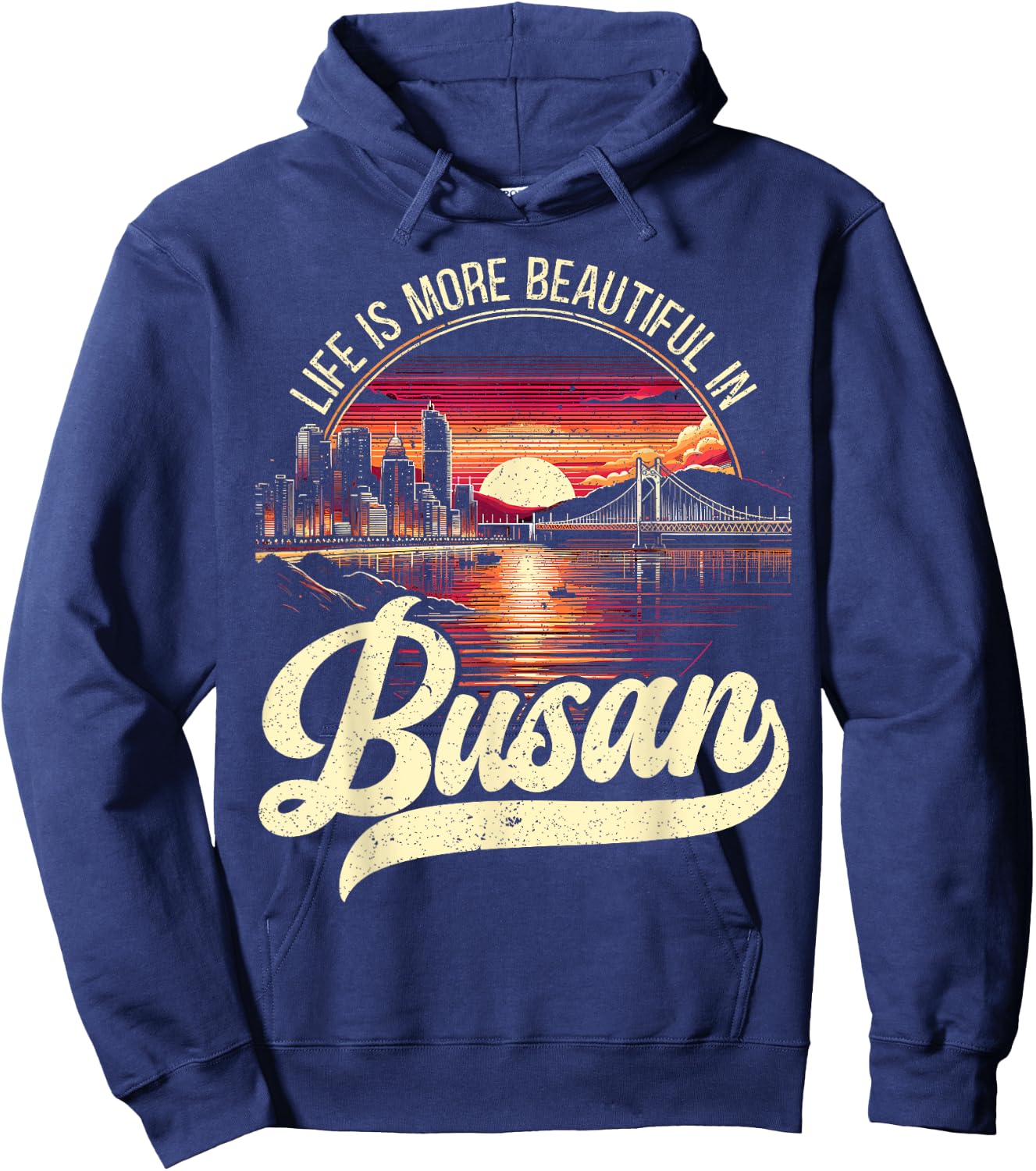 Busan South Korea Country Travel Vacation Korean Hoodie - Hoodie | Navy