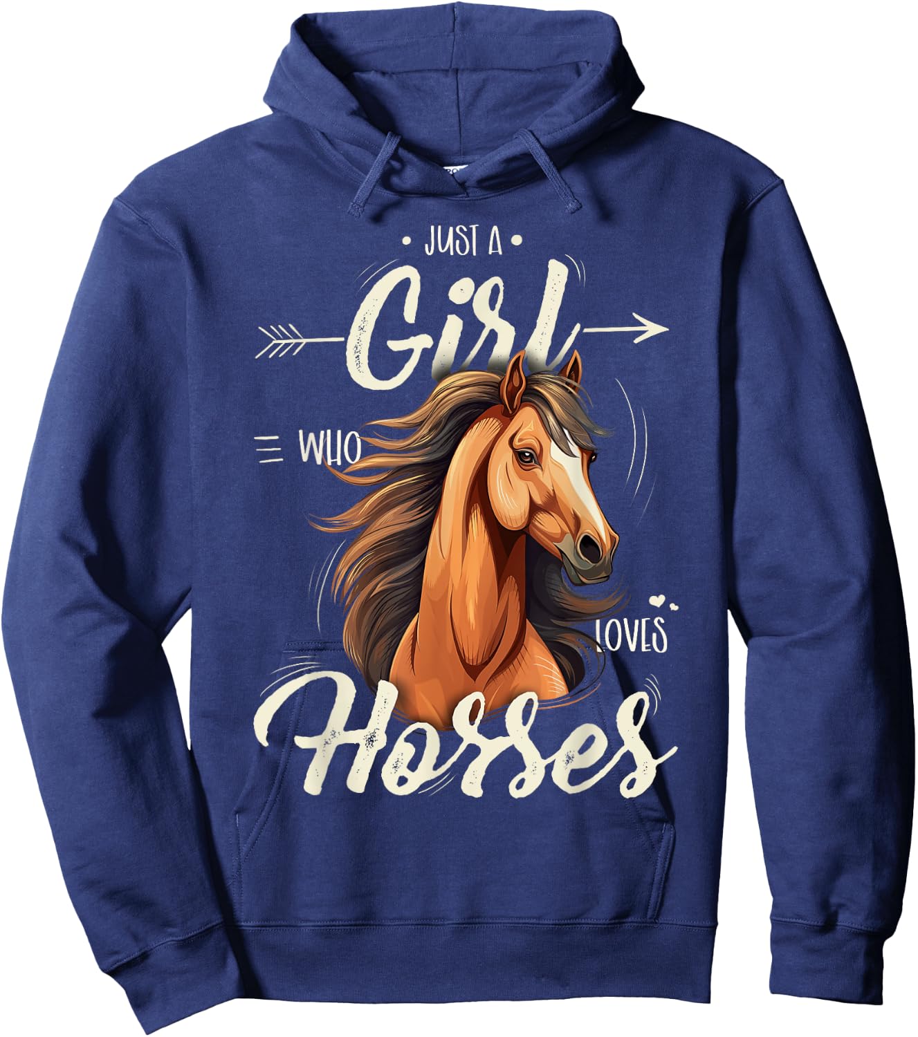 Girls Riding Shirt - Just A Girl Who Loves Horses Hoodie - Hoodie | Navy