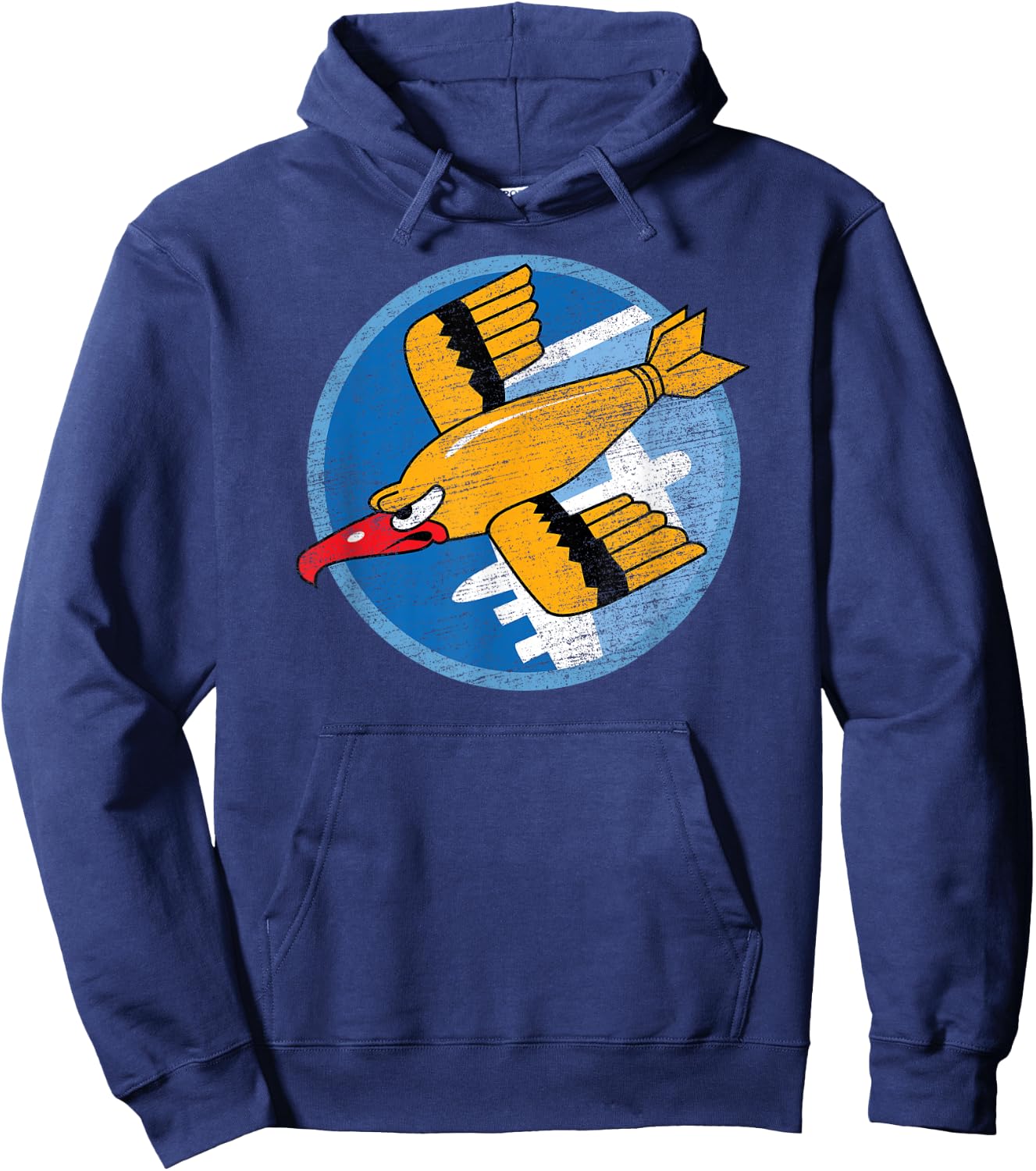 THE SALTY VETERAN WW2 91st Bomb Squadron Flying Fortress Soaring Bird Patch Adult - Black - Small Hoodie - Hoodie | Navy