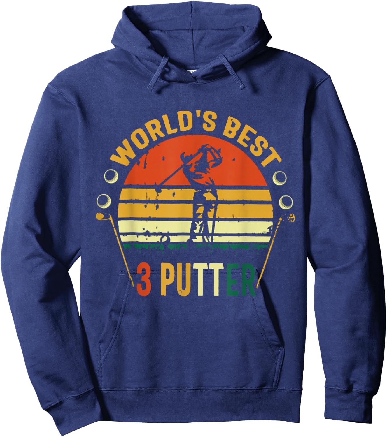 World's Best 3 Putter Golf Vintage Hoodie - Hoodie | Navy