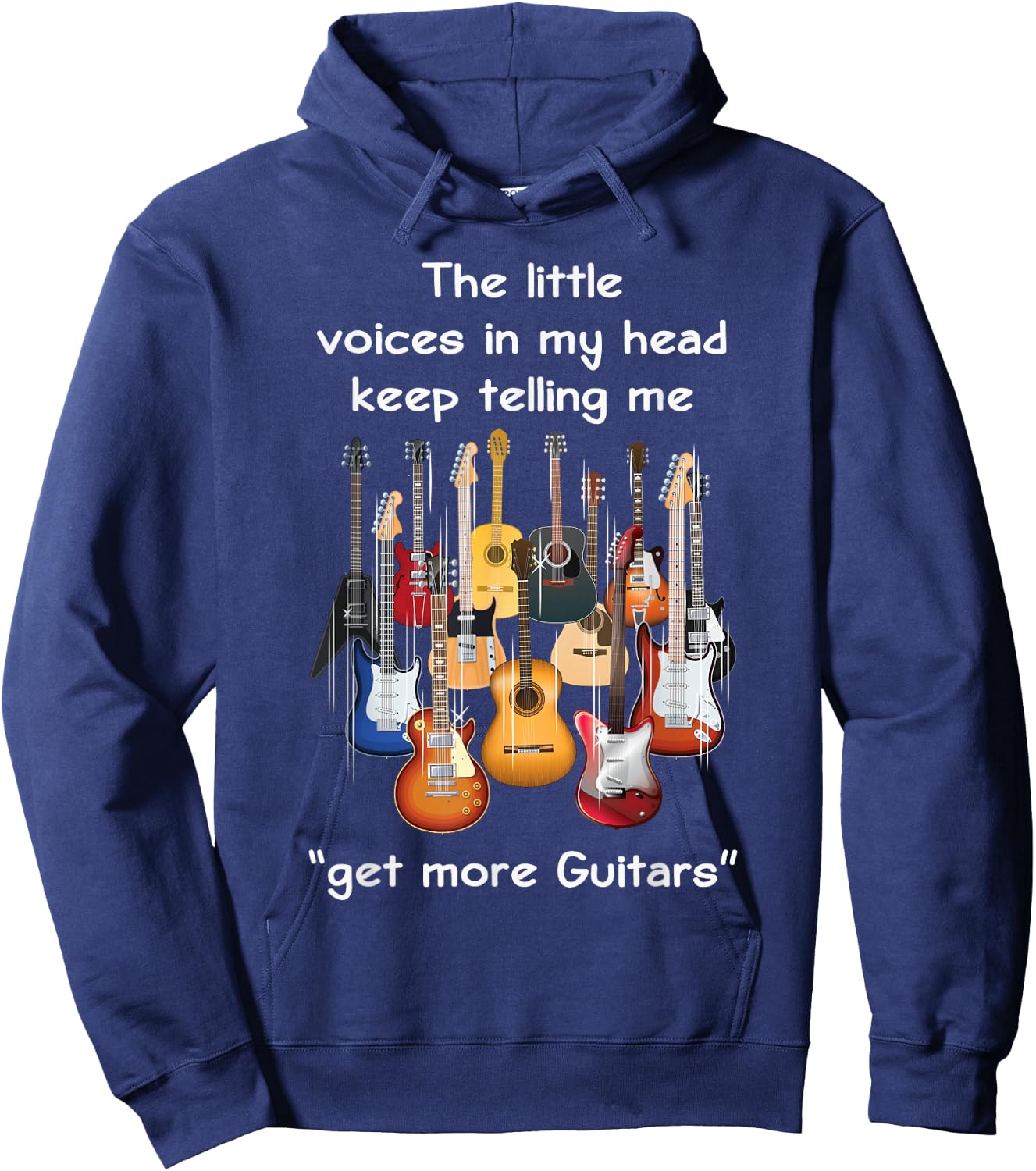 The Voices in My Head Keep Telling Me to Get More Guitars Hoodie - Hoodie | Navy
