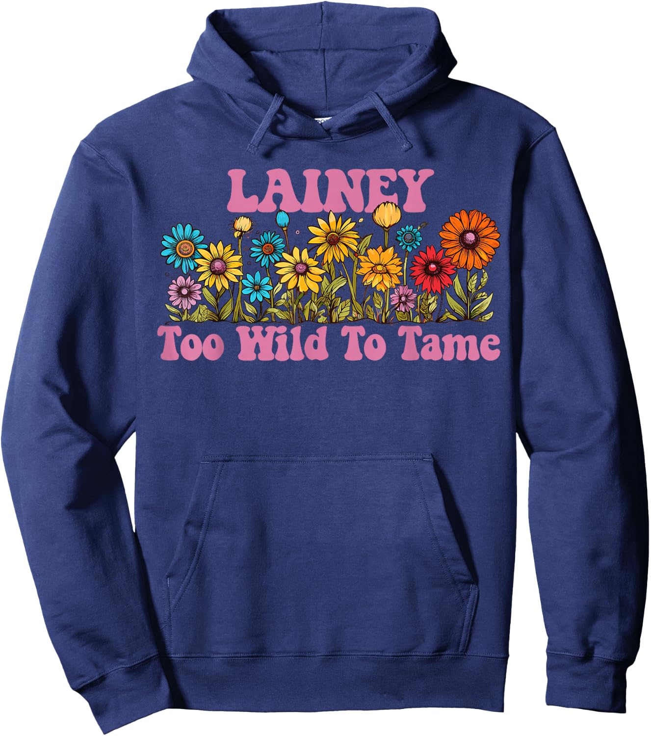 LAINEY Name Cute Retro Girls Wildflower LAINEY Name Hoodie - Hoodie | Navy