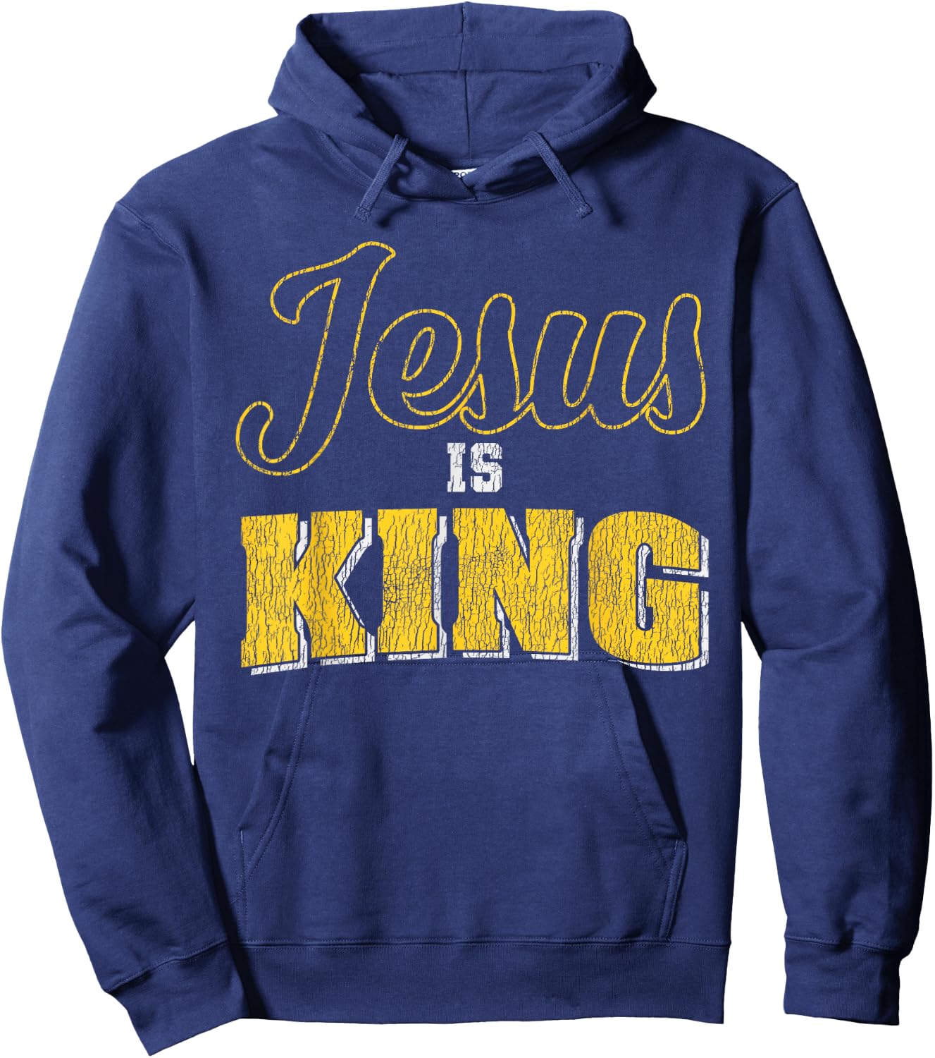 Vintage Jesus Is King Bible Quote Faith Religious Christian Hoodie - Hoodie | Navy