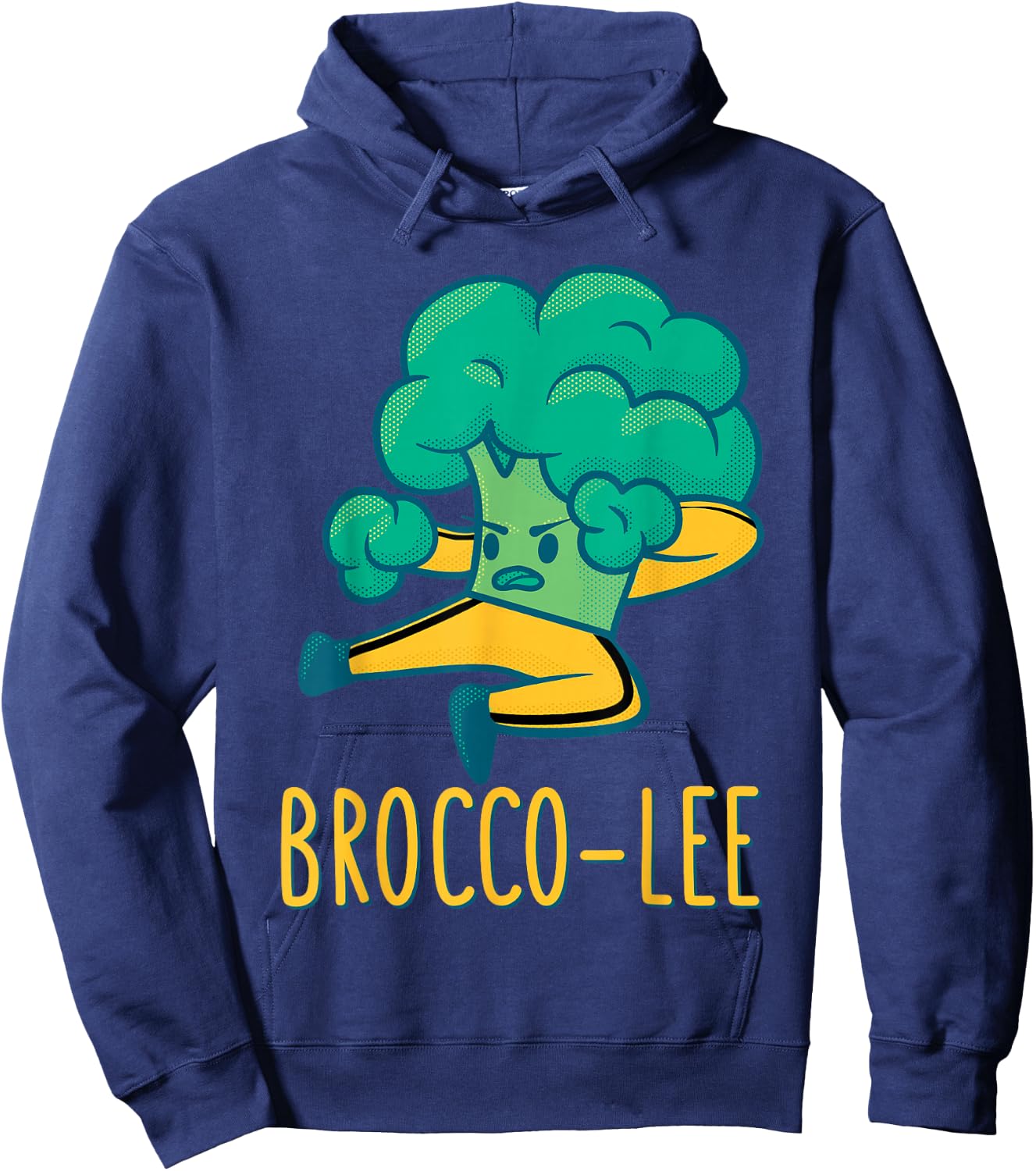 Funny Vegetable Word Game Dad Joke Brocco-Lee Broccoli Hoodie - Hoodie | Navy
