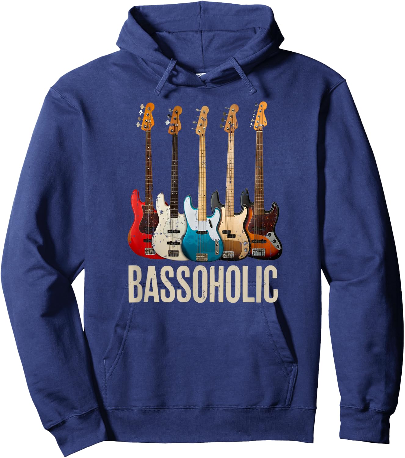 Bassoholic Gift Collector Bass Guitar Player Bassist Hoodie - Hoodie | Navy