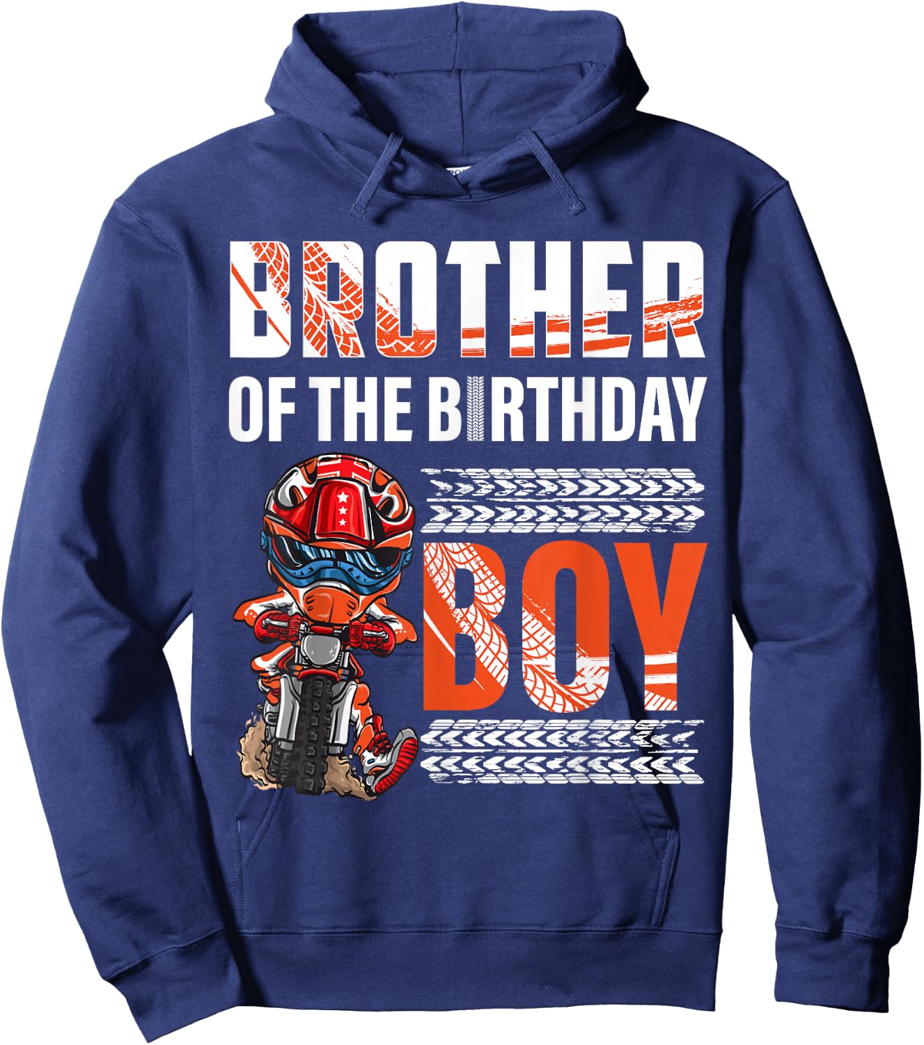 Brother of the Birthday Boy Dirt Bike B-day motocross Party Hoodie - Hoodie | Navy