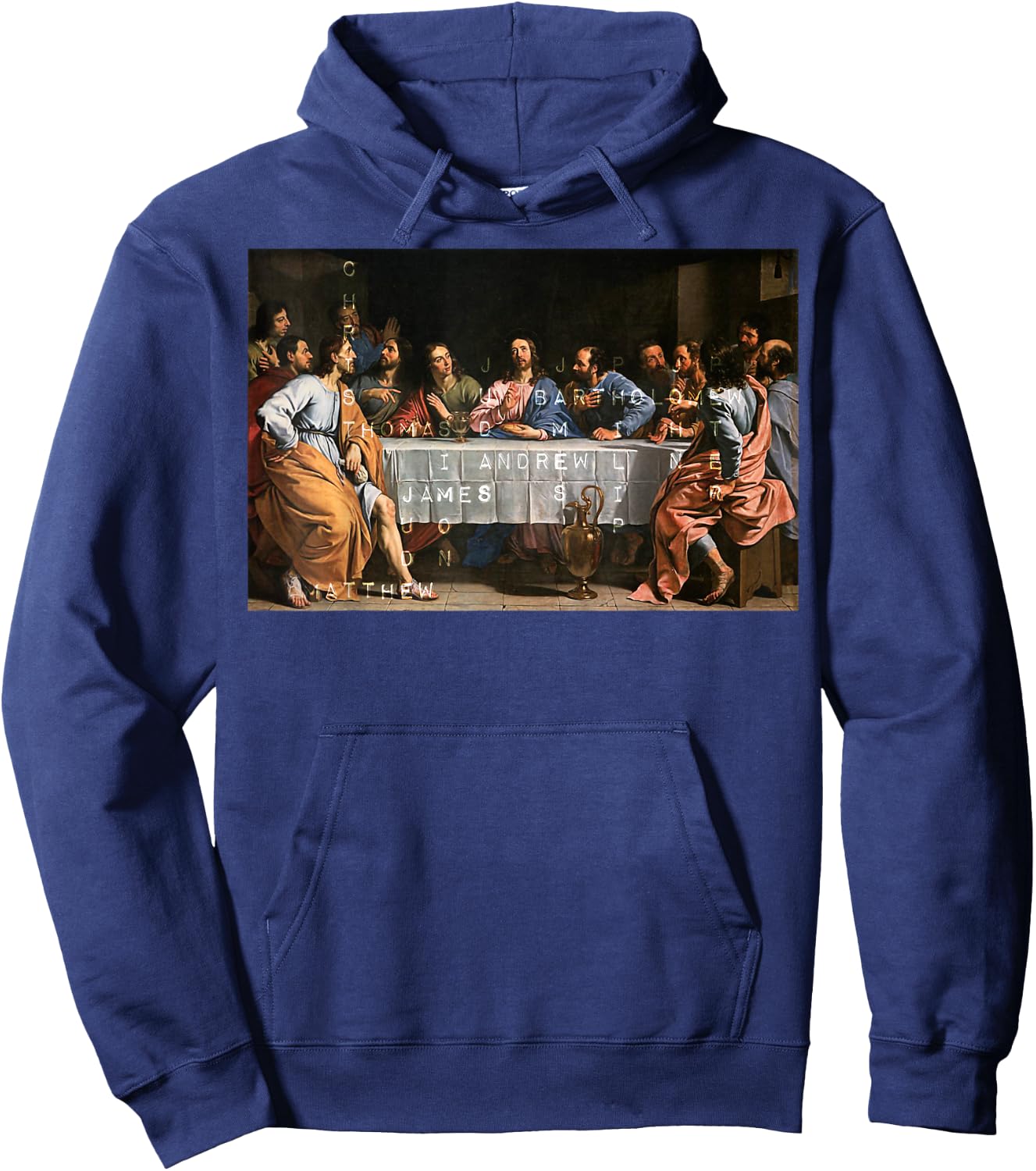 The Lord Jesus Christ with 12 Apostles on The Lord's Supper Hoodie - Hoodie | Navy