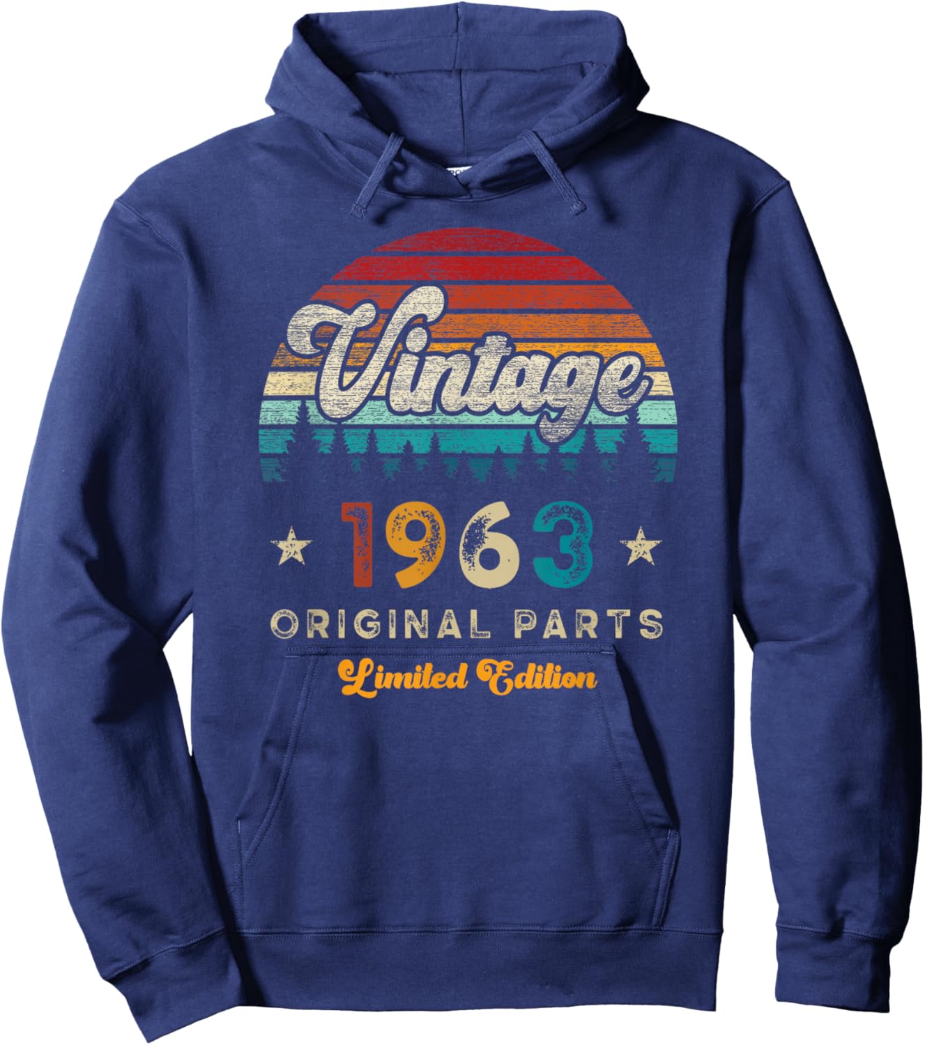 Vintage 1963 Birthday 62 Years Old Limited Edition Hoodie - Hoodie | Navy