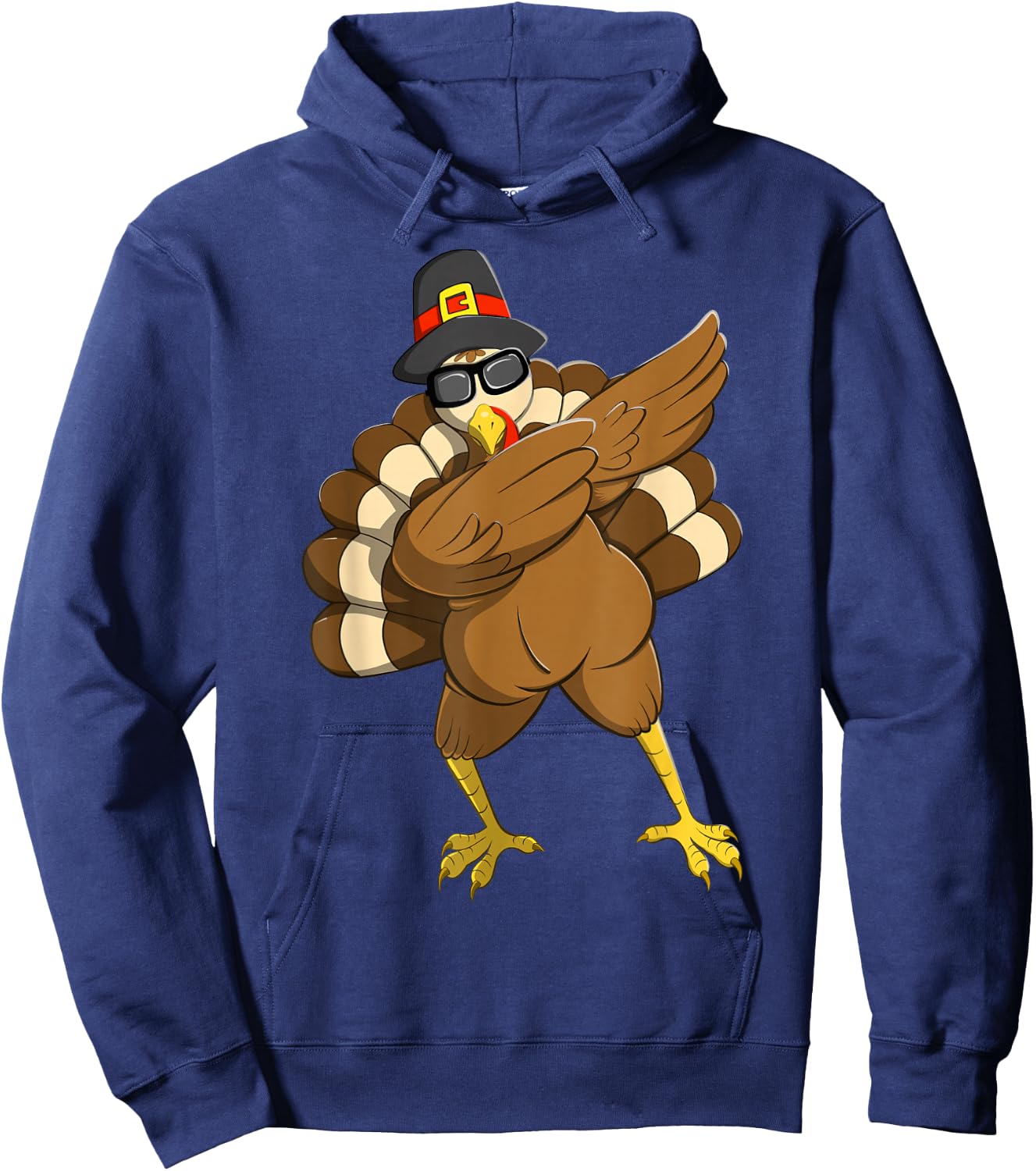 Dabbing Turkey Dabbing Thanksgiving Turkey Thanksgiving Day Hoodie - Hoodie | Navy