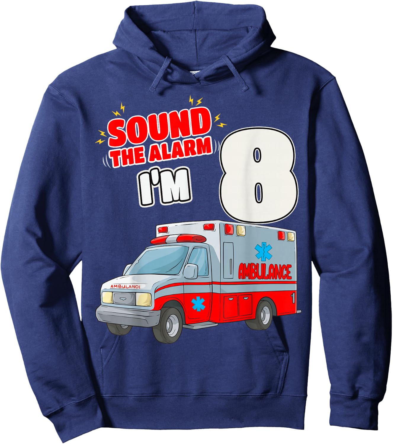 8th Birthday Medical Ambulance EMT 8 Years Old EMS Paramedic Hoodie - Hoodie | Navy