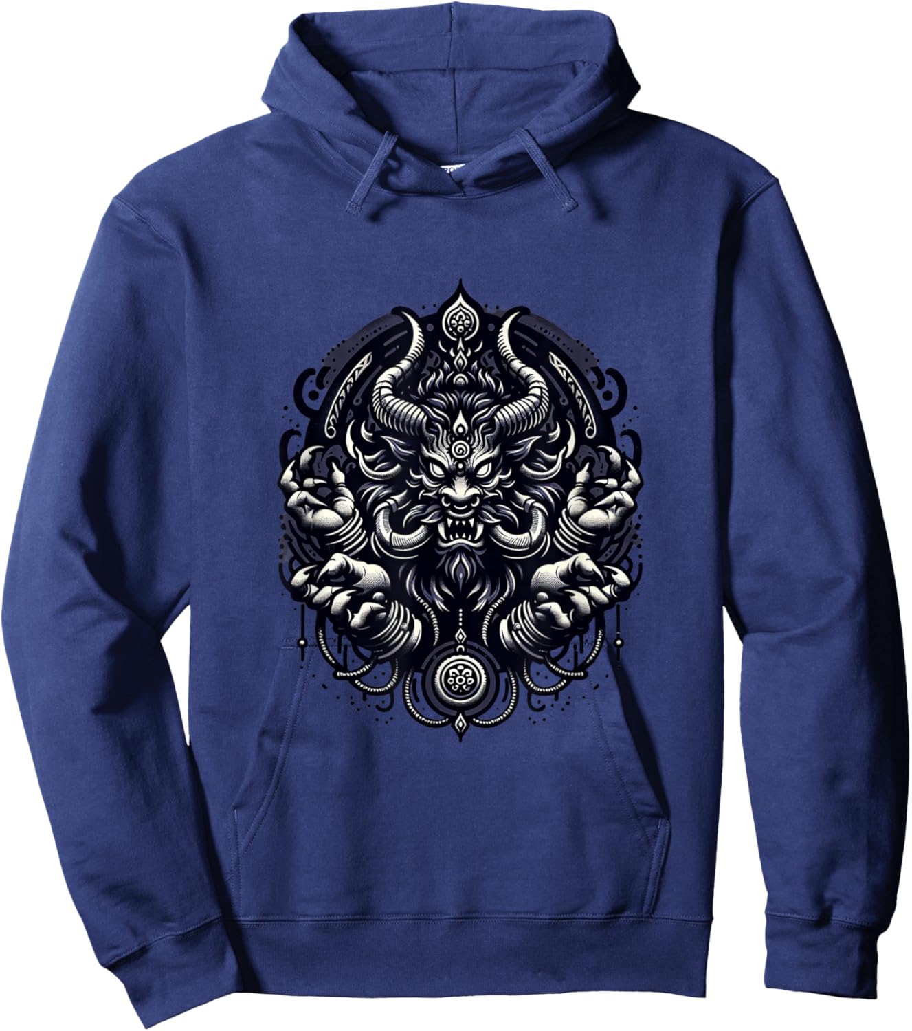 Dark Spirit Rakshasa Hindu Demon Horror Thriller Graphic Hoodie - Hoodie | Navy