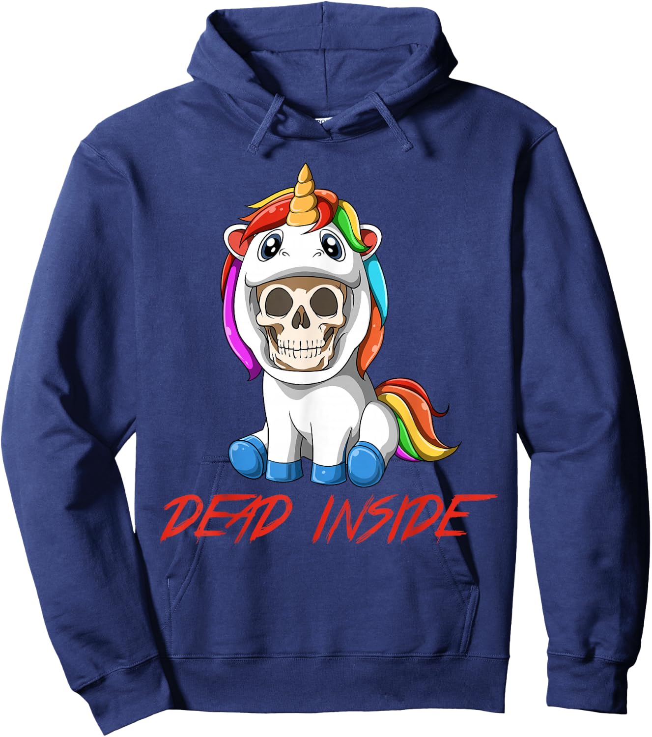 Dead Inside - Sarcastic Unicorn Parody Gift Hoodie - Hoodie | Navy