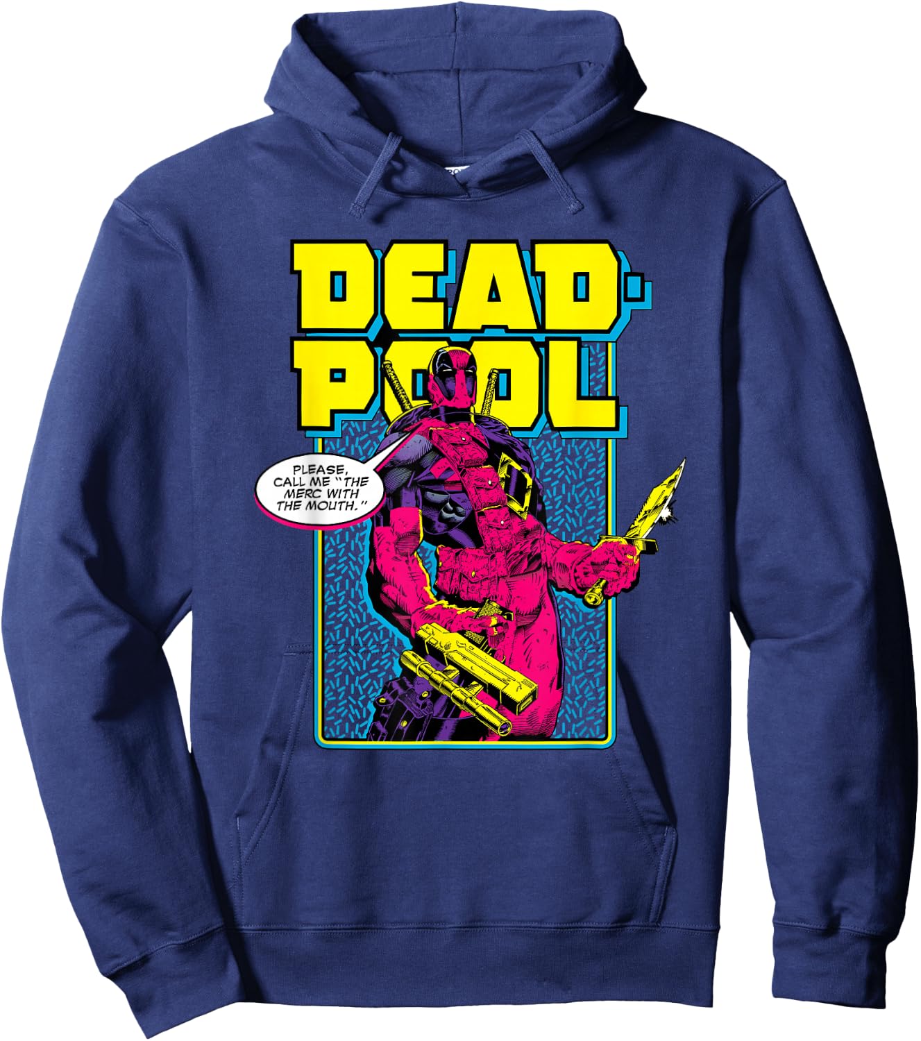 Marvel Deadpool Please Call me the Merc with the Mouth Hoodie - Hoodie | Navy