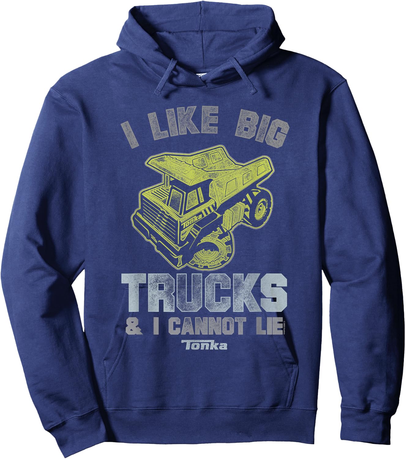 Tonka Classic I Like Big Trucks & I Cannot Lie Distressed Hoodie - Hoodie | Navy