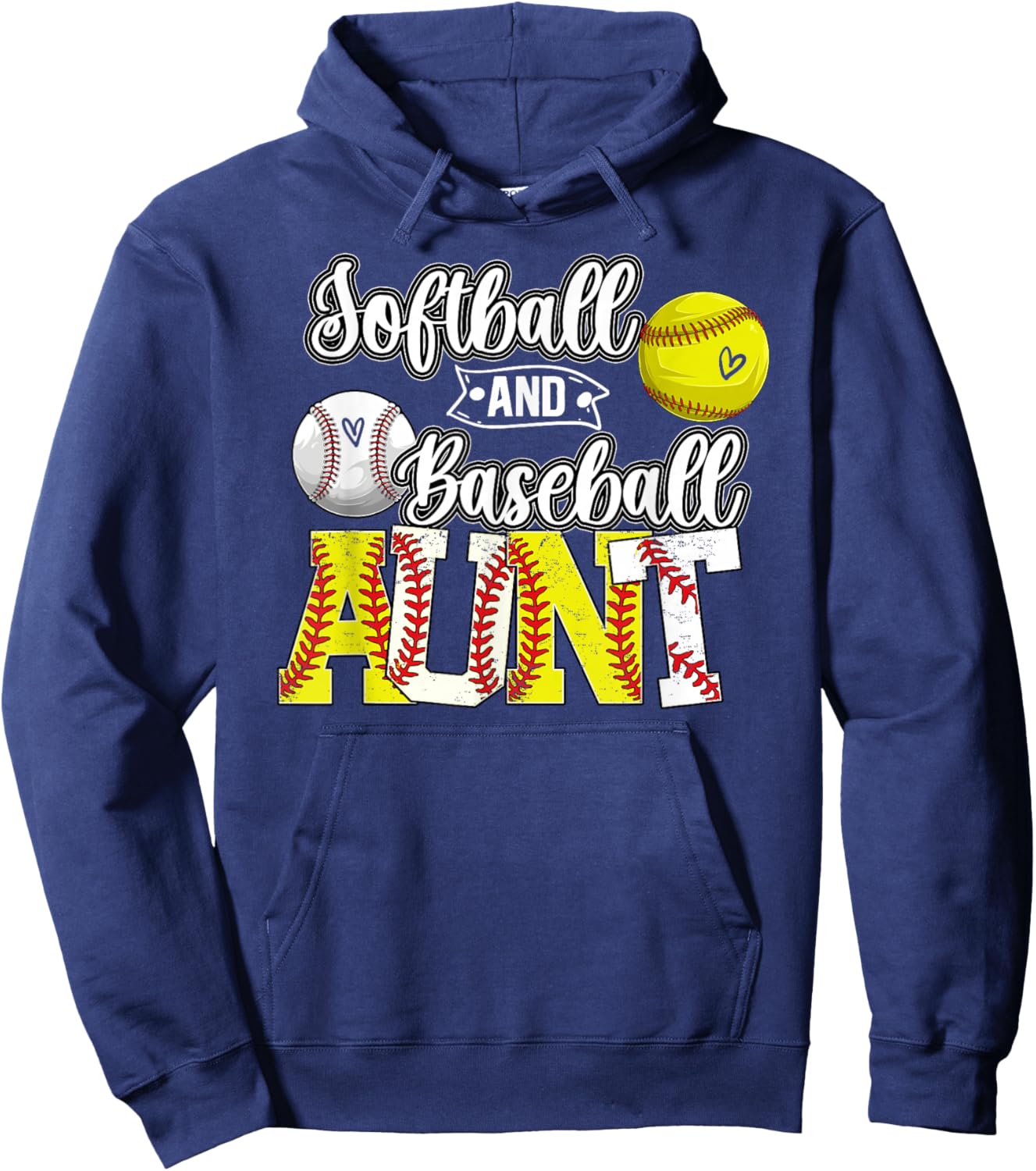 Softball And Baseball Aunt Proud Baseball Softball Aunt Hoodie - Hoodie | Navy