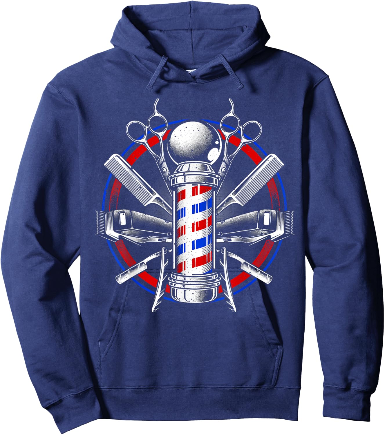 Funny Barber Gift Barbershop Pole Tools Hairstylist Small Hoodie - Hoodie | Navy