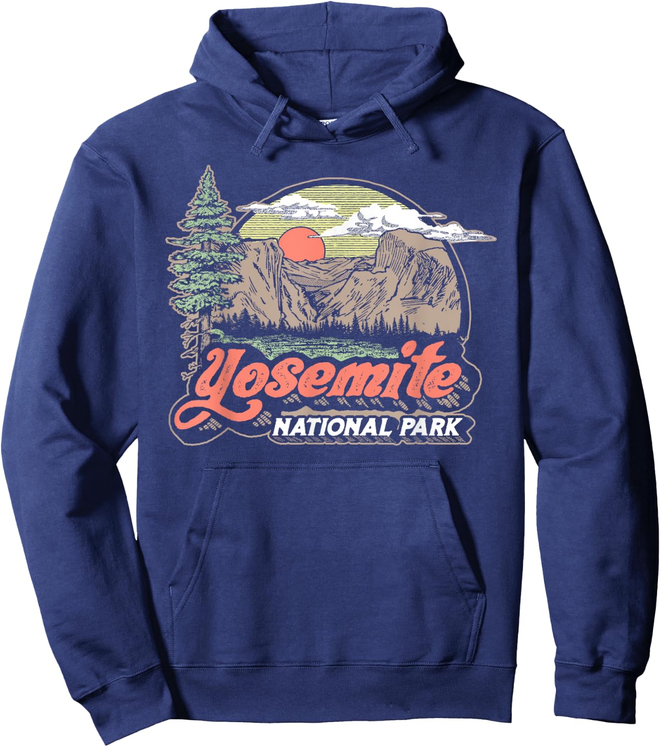 Vintage Yosemite National Park Retro Style Eighties 80s Hoodie - Hoodie | Navy