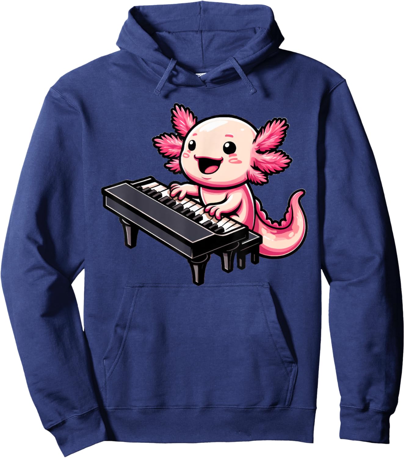 Axolotl Playing Piano Axolotls Musician Music Hoodie - Hoodie | Navy