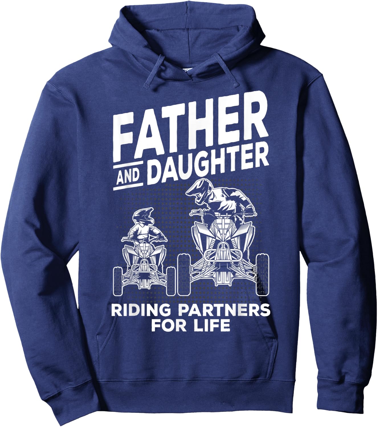 Quad Bike Father and Daughter ATV Girl Hoodie - Hoodie | Navy