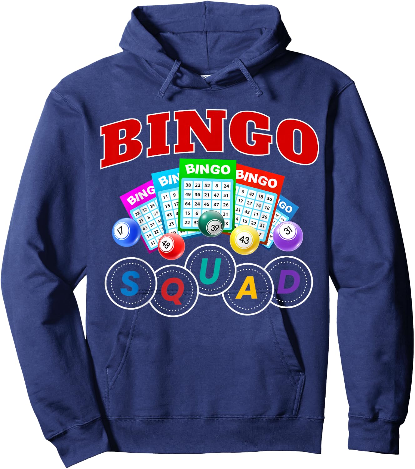 Bingo Squad Funny Game Bingo Party Birthday Family Game Hoodie - Hoodie | Navy
