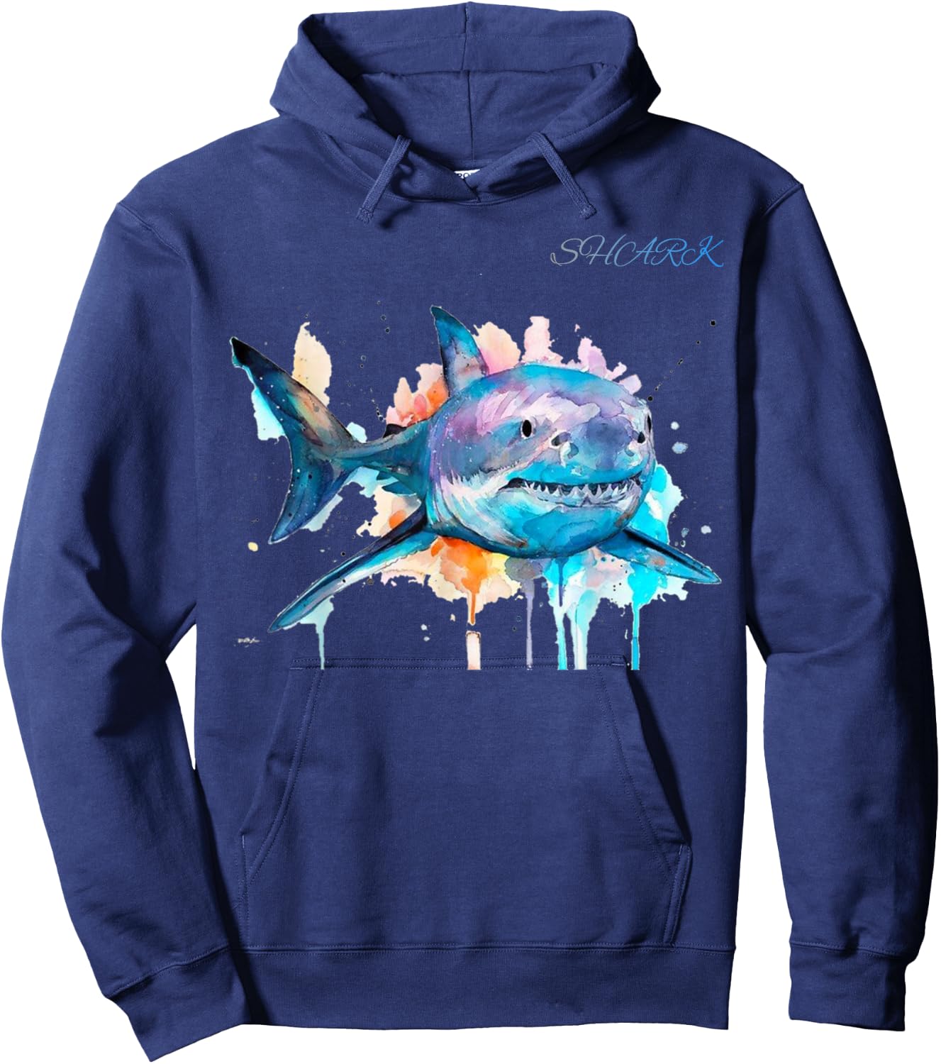 Types of Shark Megalodon Great White Nurse Shark Hoodie - Hoodie | Navy