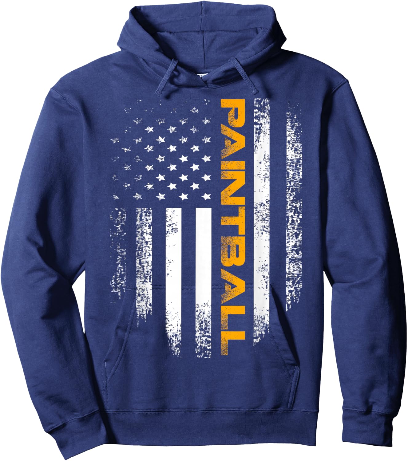 Vintage Paintball with American Flag for Sports Gift Hoodie - Hoodie | Navy