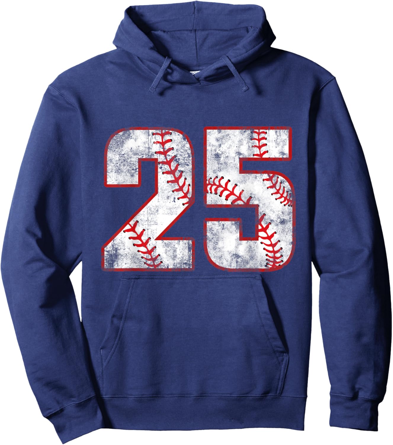 Vintage Baseball 25 Jersey Number Hoodie - Hoodie | Navy