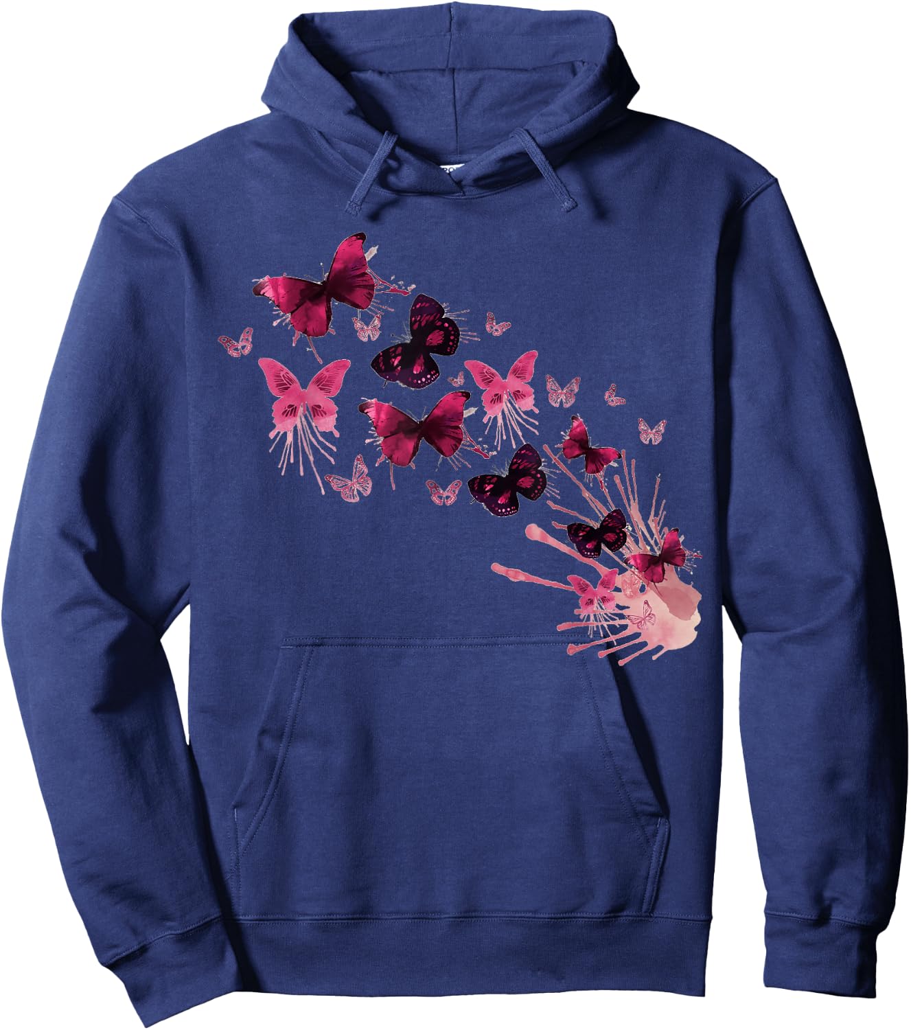 Vintage Butterflies Painted Collection for Butterfly Lovers Hoodie - Hoodie | Navy