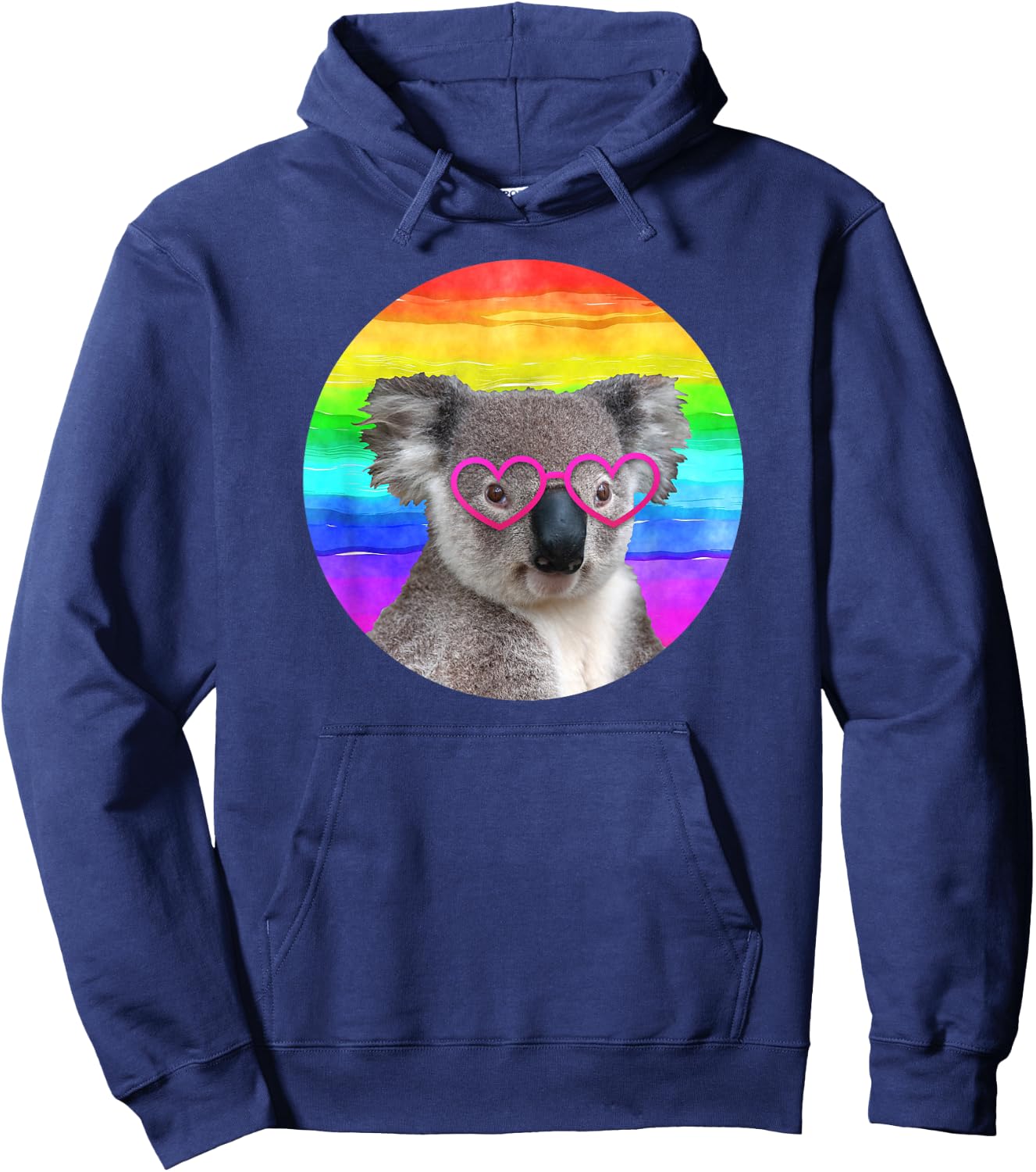 Koala Bear Rainbow Pink Heart Glasses Funny Cute Animal Hoodie - Hoodie | Navy