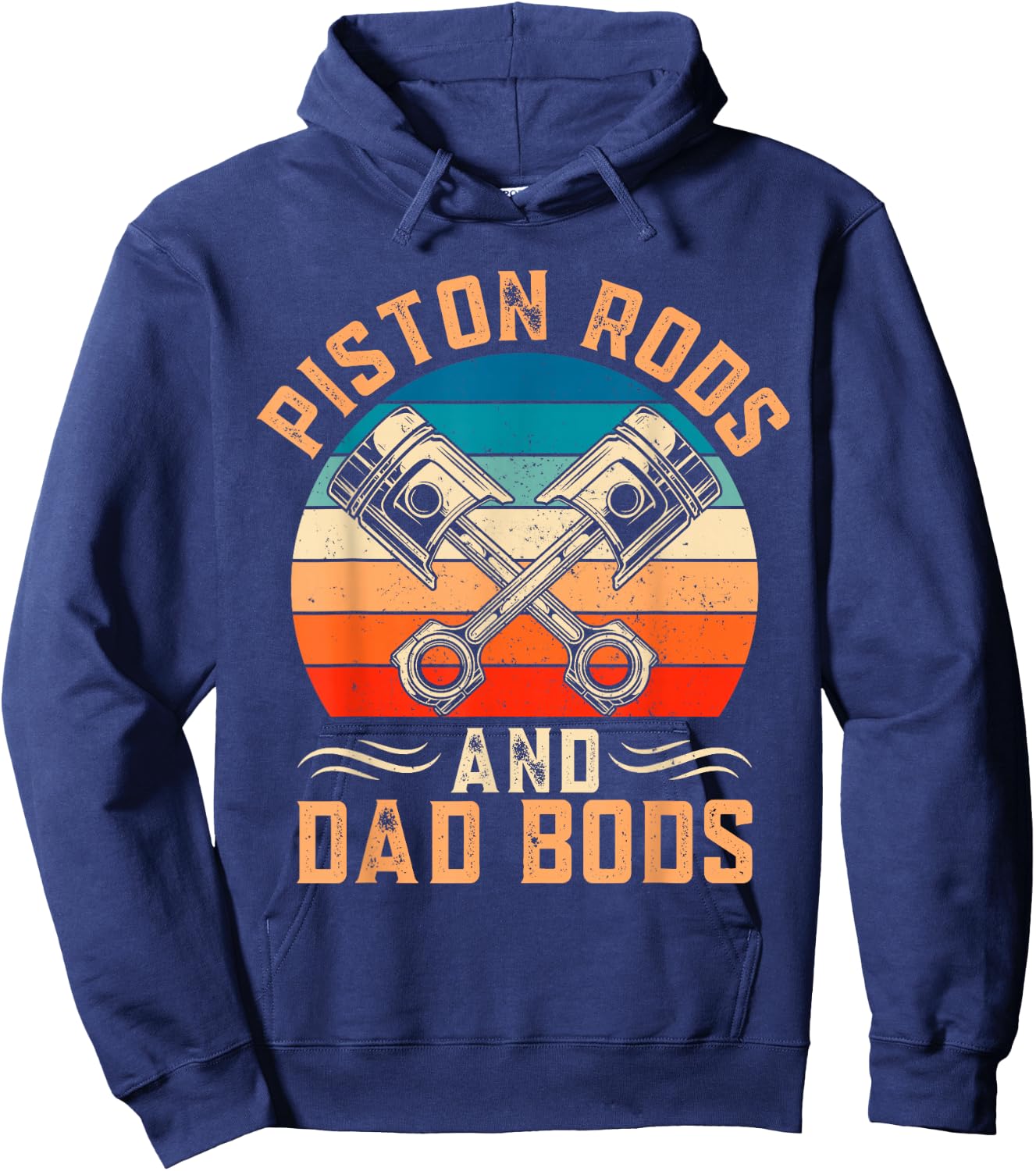 Garage Vintage Mechanic - Piston Rods And Dad Bods Hoodie - Hoodie | Navy