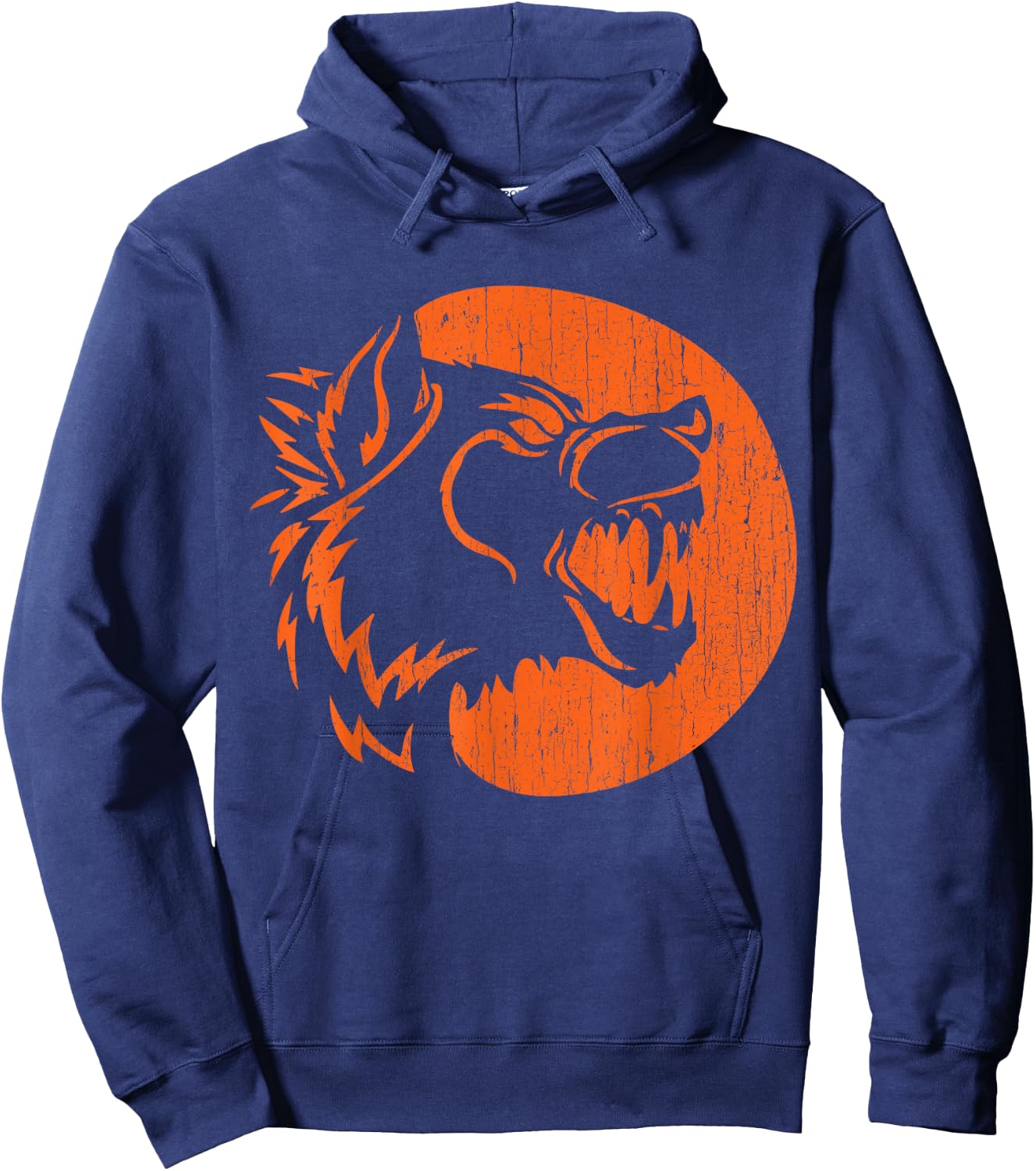 Halloween Howling Werewolf Fangs Pumpkin Jack-O-Lantern Hoodie - Hoodie | Navy