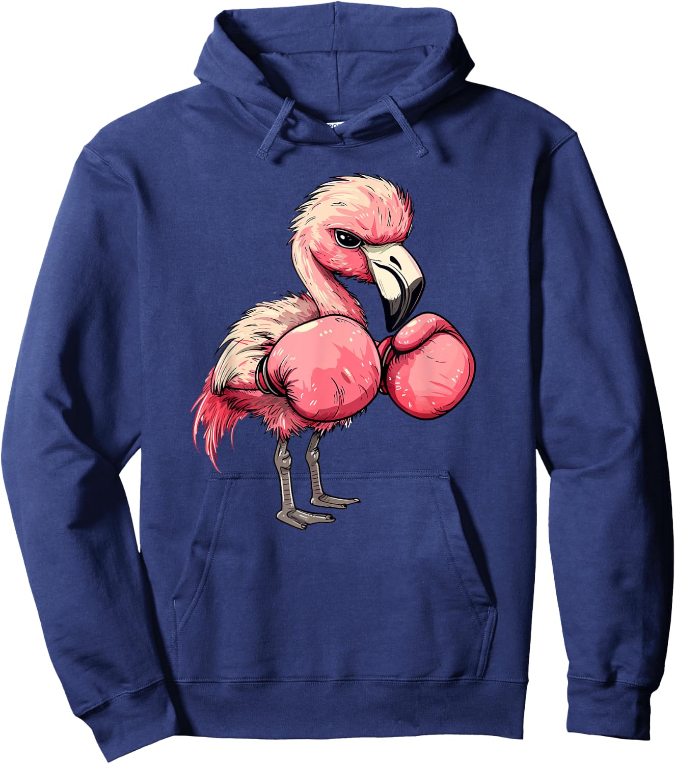 Funny Boxing Flamingo With Pink Gloves Kids Adults Hoodie - Hoodie | Navy