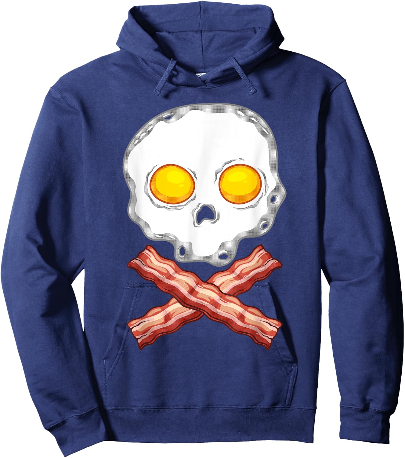 Funny Bacon & Eggs Skull Gift Men Women Kid Crossbones Lover Hoodie - Hoodie | Navy