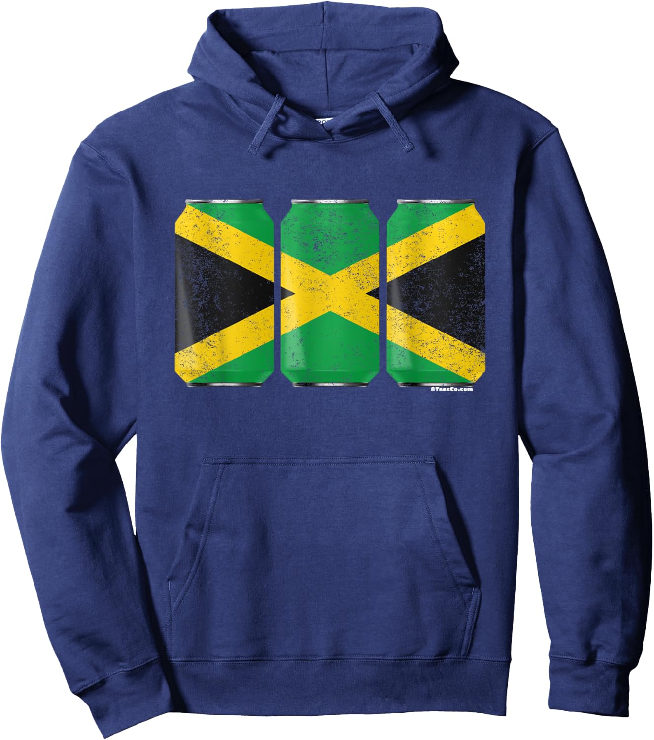 Cool Graphic Beer Cans Jamaica Flag Hoodie - Hoodie | Navy