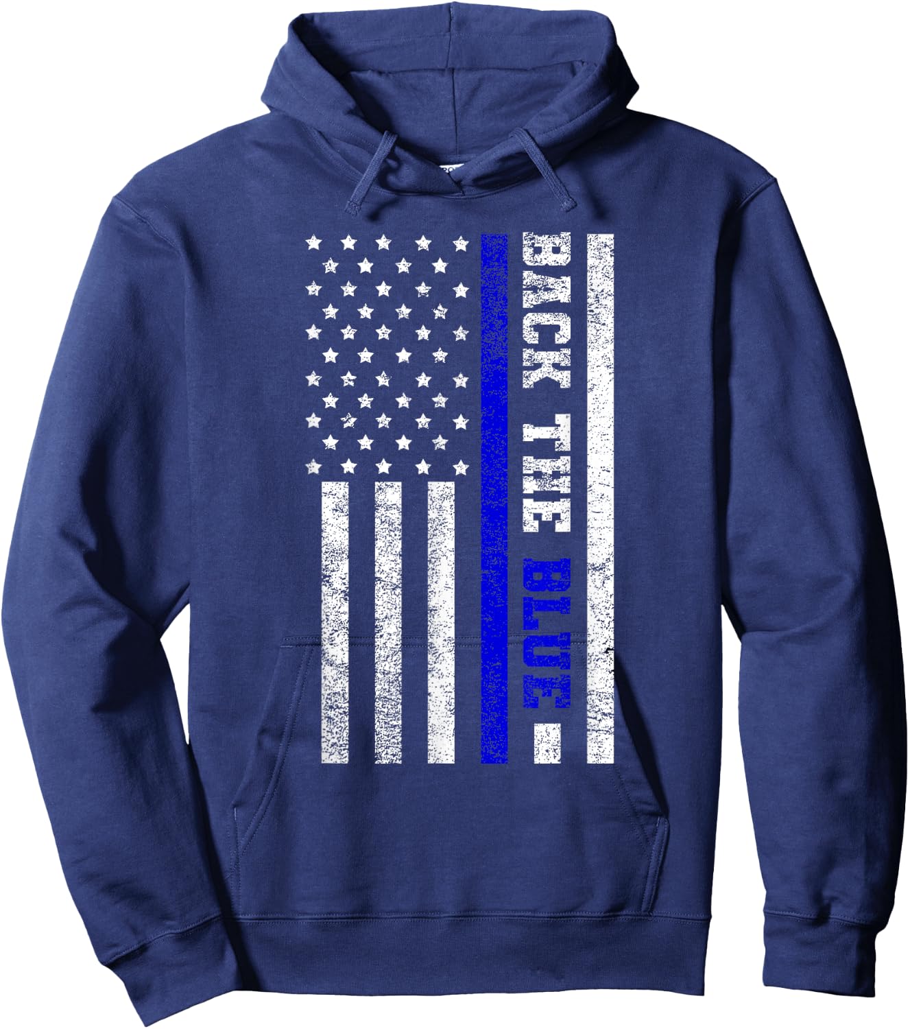 Back The Blue USA Flag Blue Line United States Police Gift Hoodie - Hoodie | Navy