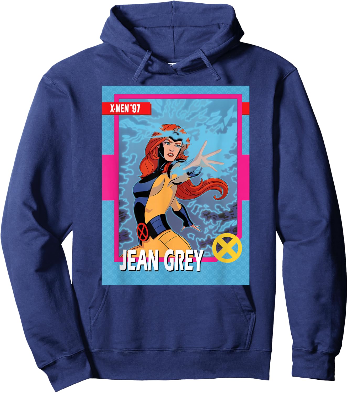 Marvel Studios X-Men '97 Jean Grey Retro Trading Card Hoodie - Hoodie | Navy