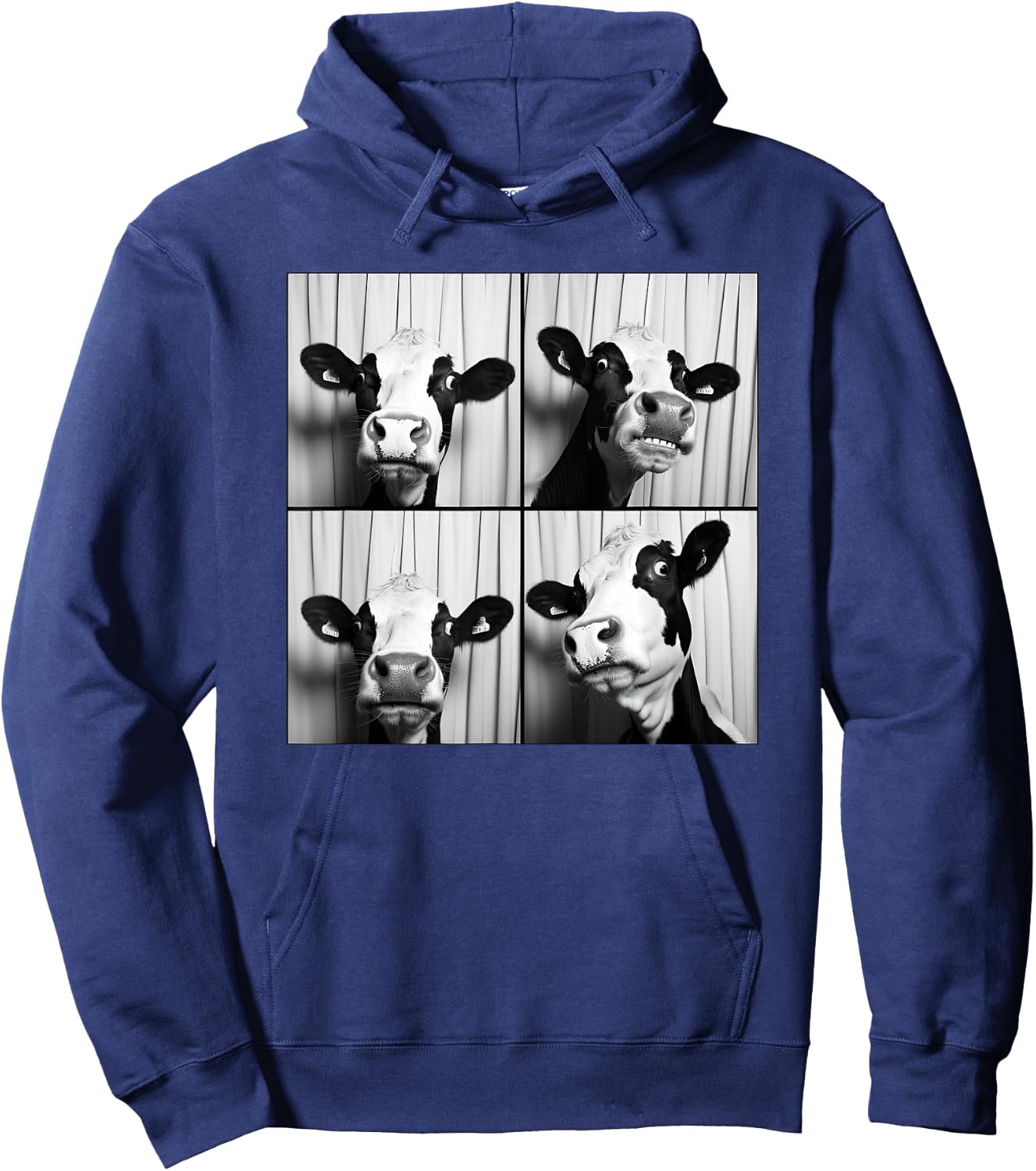 Cow Face Portrait Quirky Farmyard Farmer Funny Farm Animal Hoodie - Hoodie | Navy